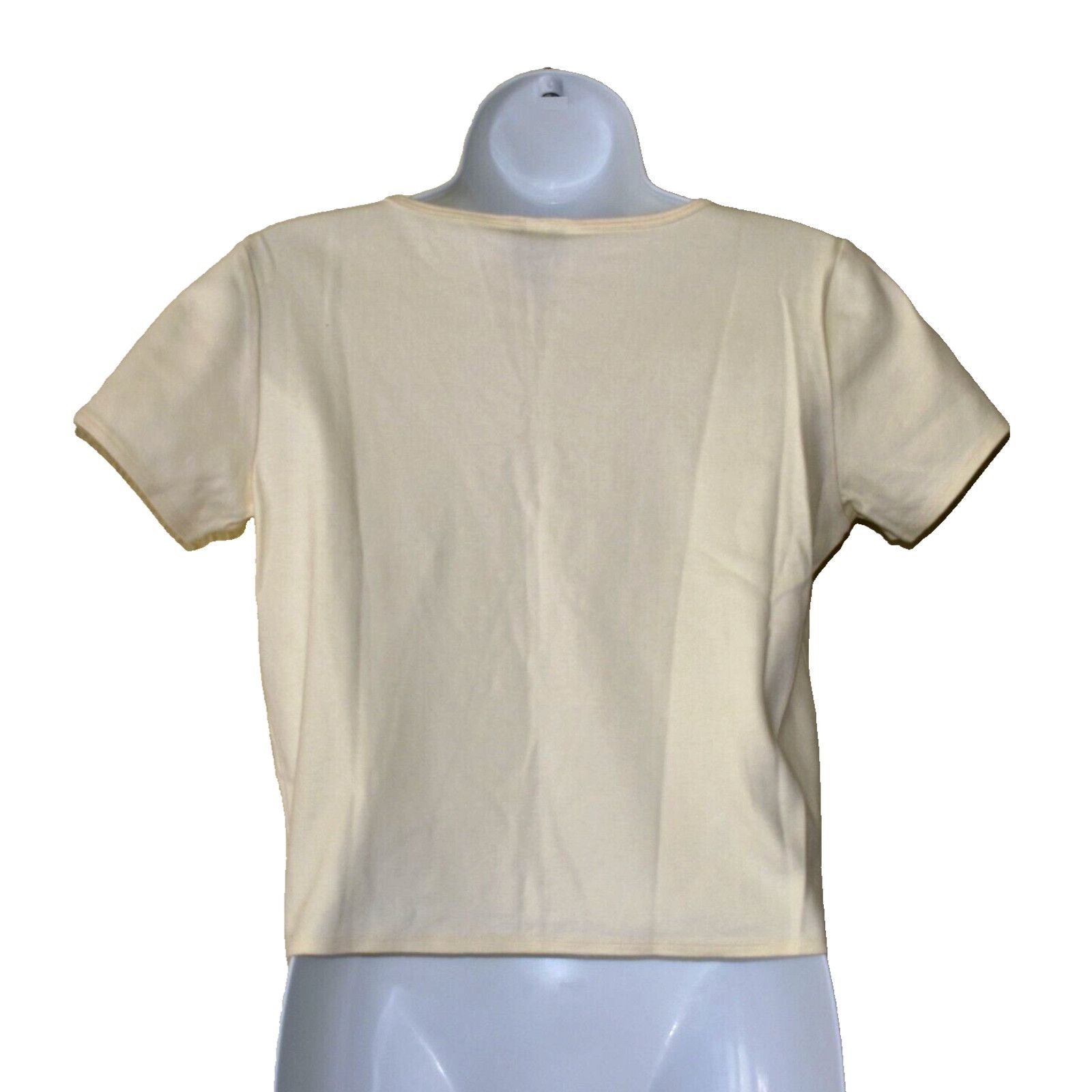 Eileen Fisher NEW EILEEN FISHER Pastel Yellow Short Sleeve Crop Top Sz XS Size XS / US 0-2 / IT 36-38 - 4 Thumbnail