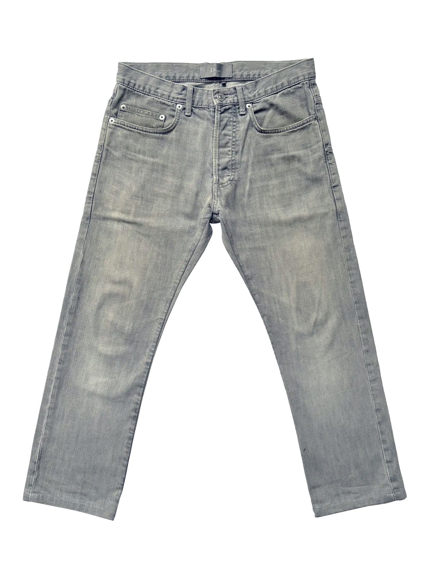 Dior × Hedi Slimane ⚡️QUICK SALE⚡️MIJ Dior Hedi Slimane Light Gray Denim Jeans Size US 27 - 1 Thumbnail