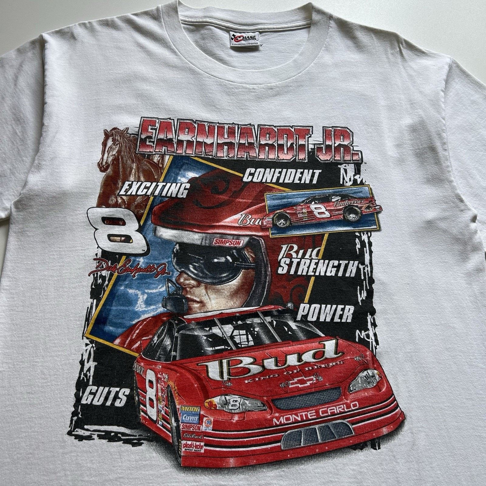 Chase Authentics Vintage NASCAR T Shirt XL White Y2K Earnhardt Jr Racing Rare Size US XL / EU 56 / 4 - 2 Thumbnail