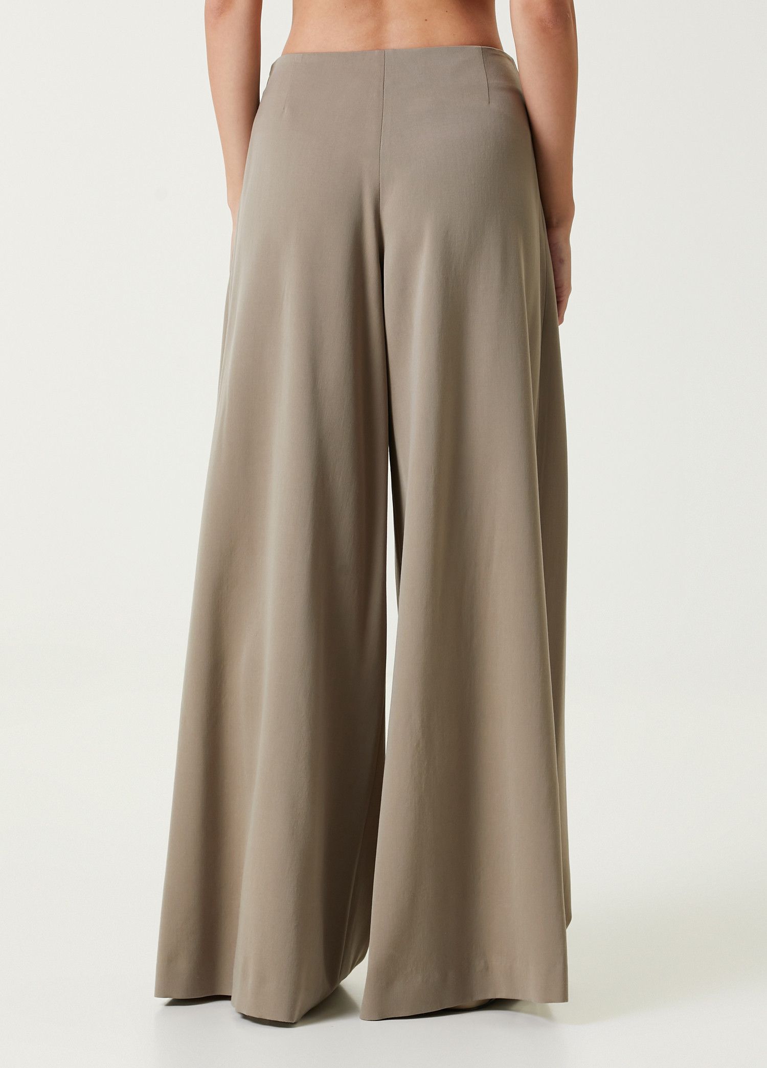 The Row THE ROW Dela taupe gray wide leg wool pants Size 4 US Size 27" / US 4 / IT 40 - 4 Thumbnail