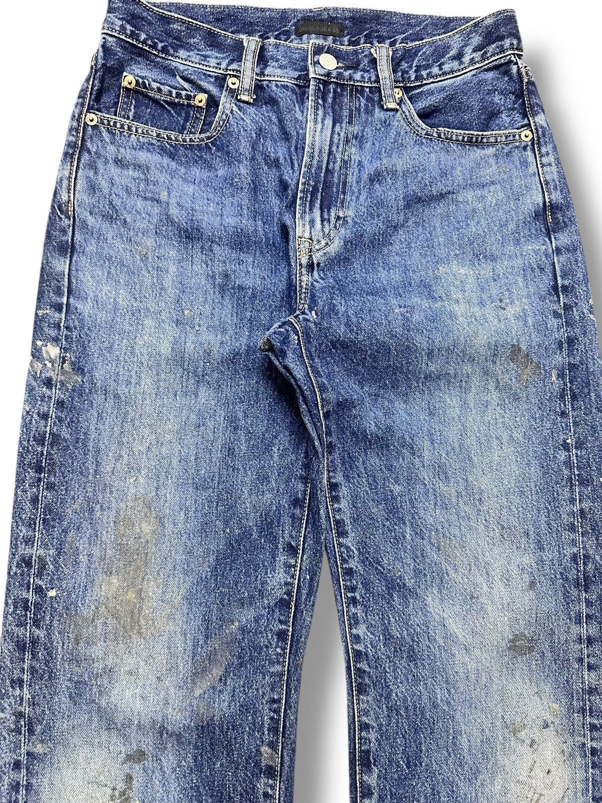 Japanese Brand Uniqlo Painted Striked Jeans With Baggy Wideleg Style Size US 30 / EU 46 - 4 Thumbnail