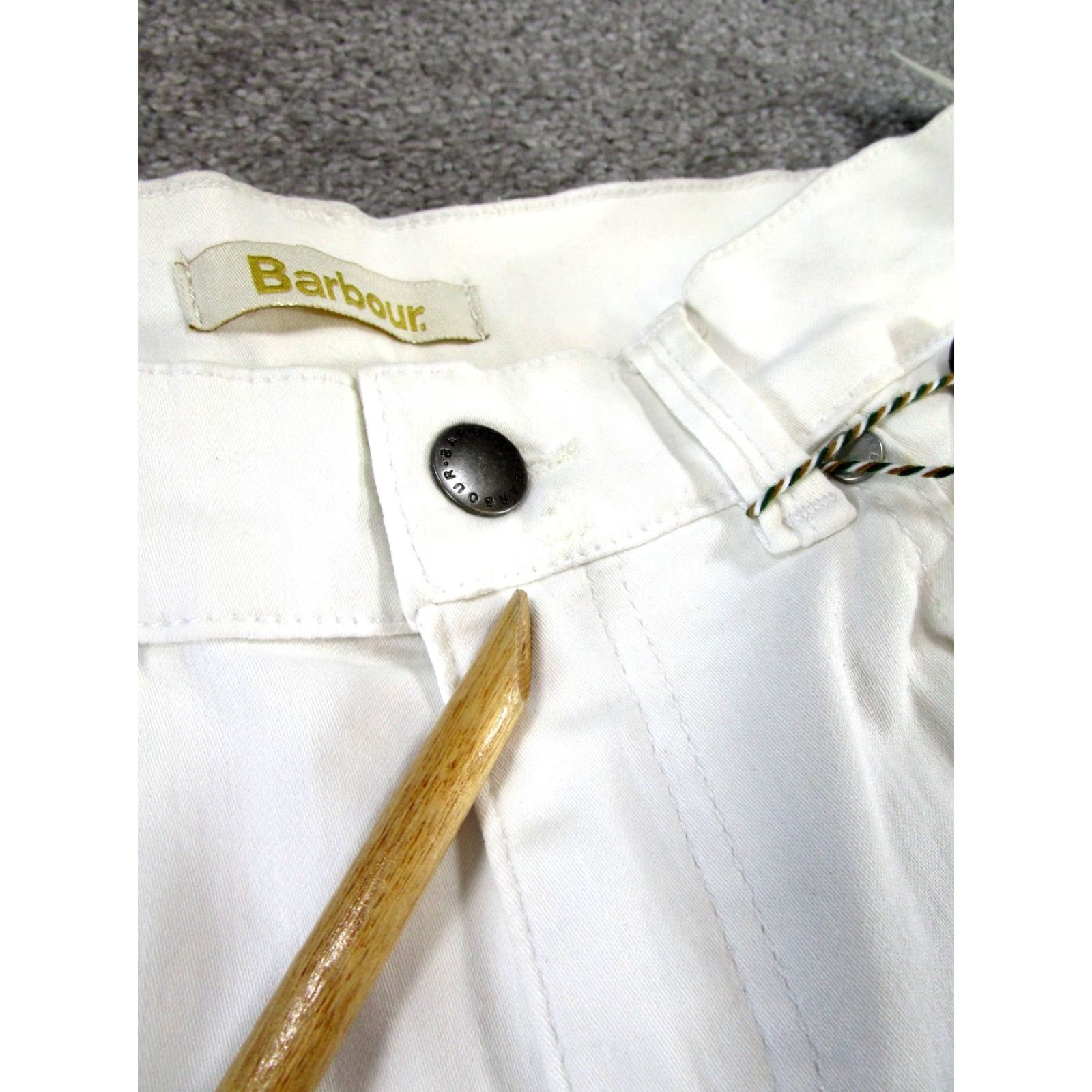Barbour Barbour Pants Womens 8 US 4 Essential Slim Trouser White Cotton Blend New Read Size 27" / US 4 / IT 40 - 4 Thumbnail