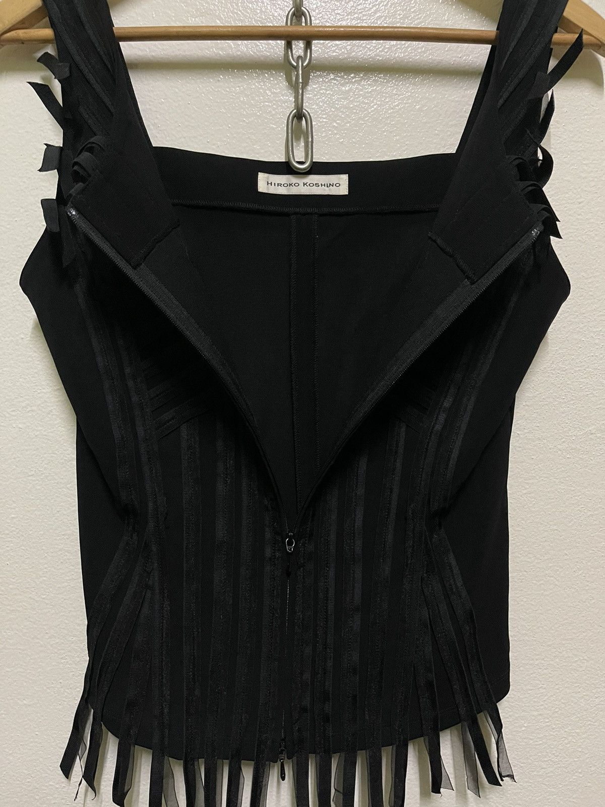 Hiroko Koshino Homme Hiroko Koshino Fringe Crop Top Corset 90s Zipper Size M / US 6-8 / IT 42-44 - 7 Thumbnail