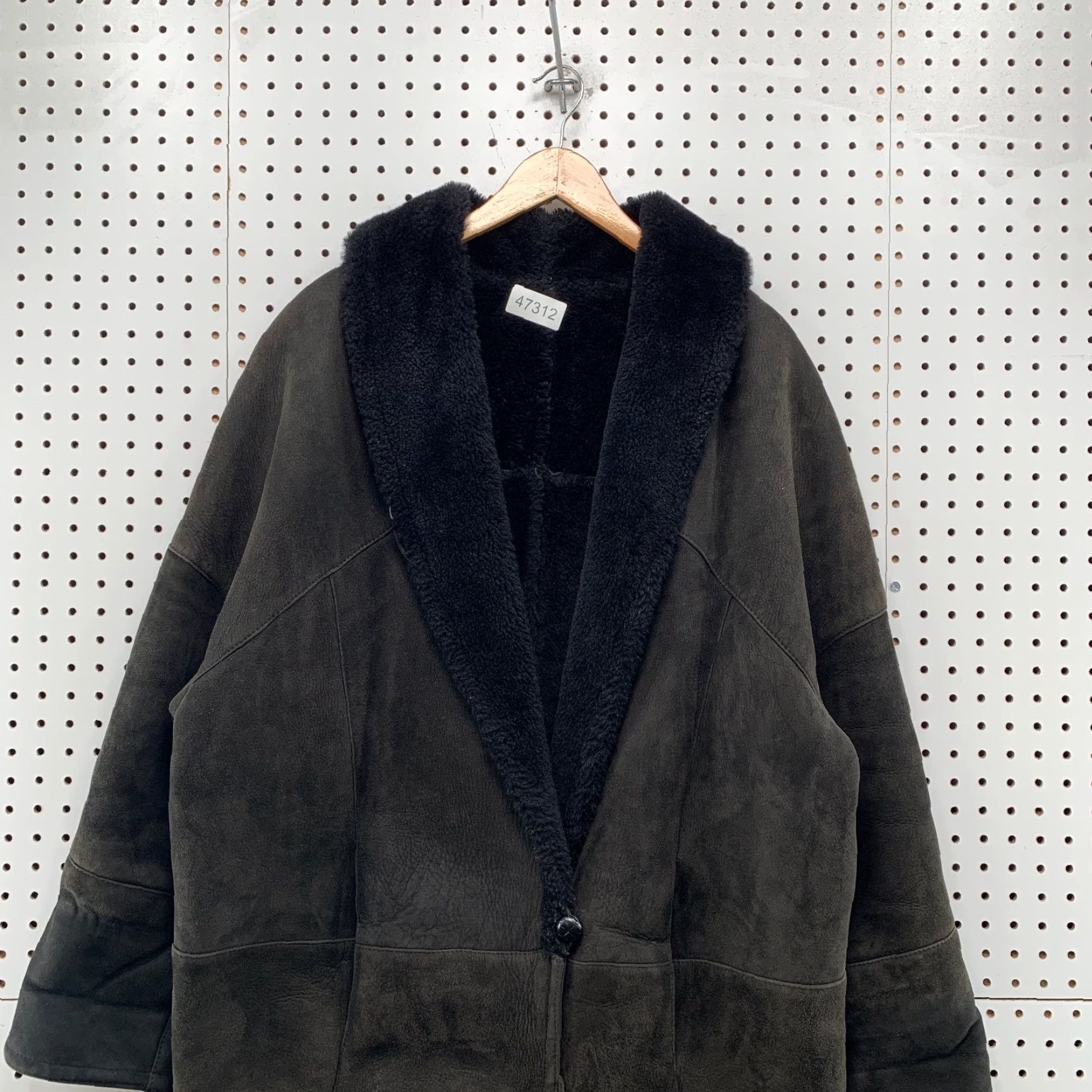 Vintage VINTAGE Steve By Searle Suede Coat Womens L Black Faux Fur Liner Shearling Overcoat Mid-Length Long Sleeve Winter Size L / US 10 / IT 46 - 4 Thumbnail