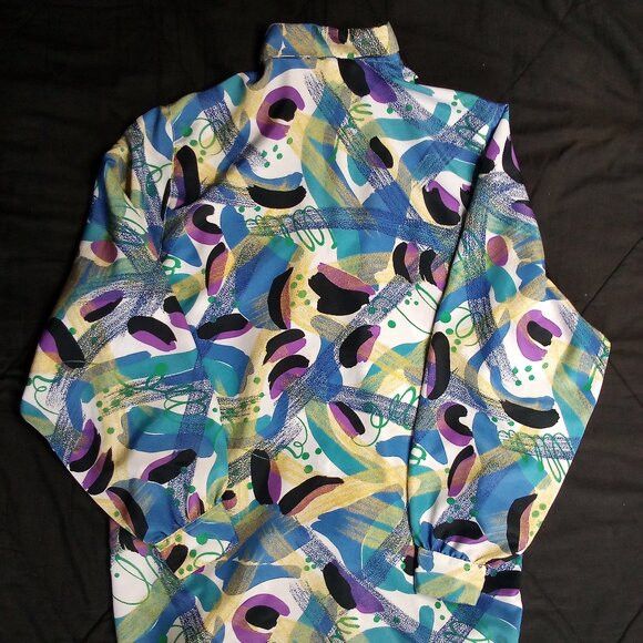 Other Vintage Shapely Abstract Geometric Polyester Disco Shirt Size US L / EU 52-54 / 3 - 7 Thumbnail