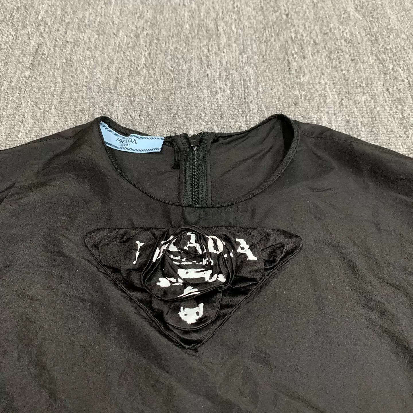 Prada Prada x Raf Simons Black Logo Silk Women's Tank 38 95 New Size XS / US 0-2 / IT 36-38 - 6 Thumbnail