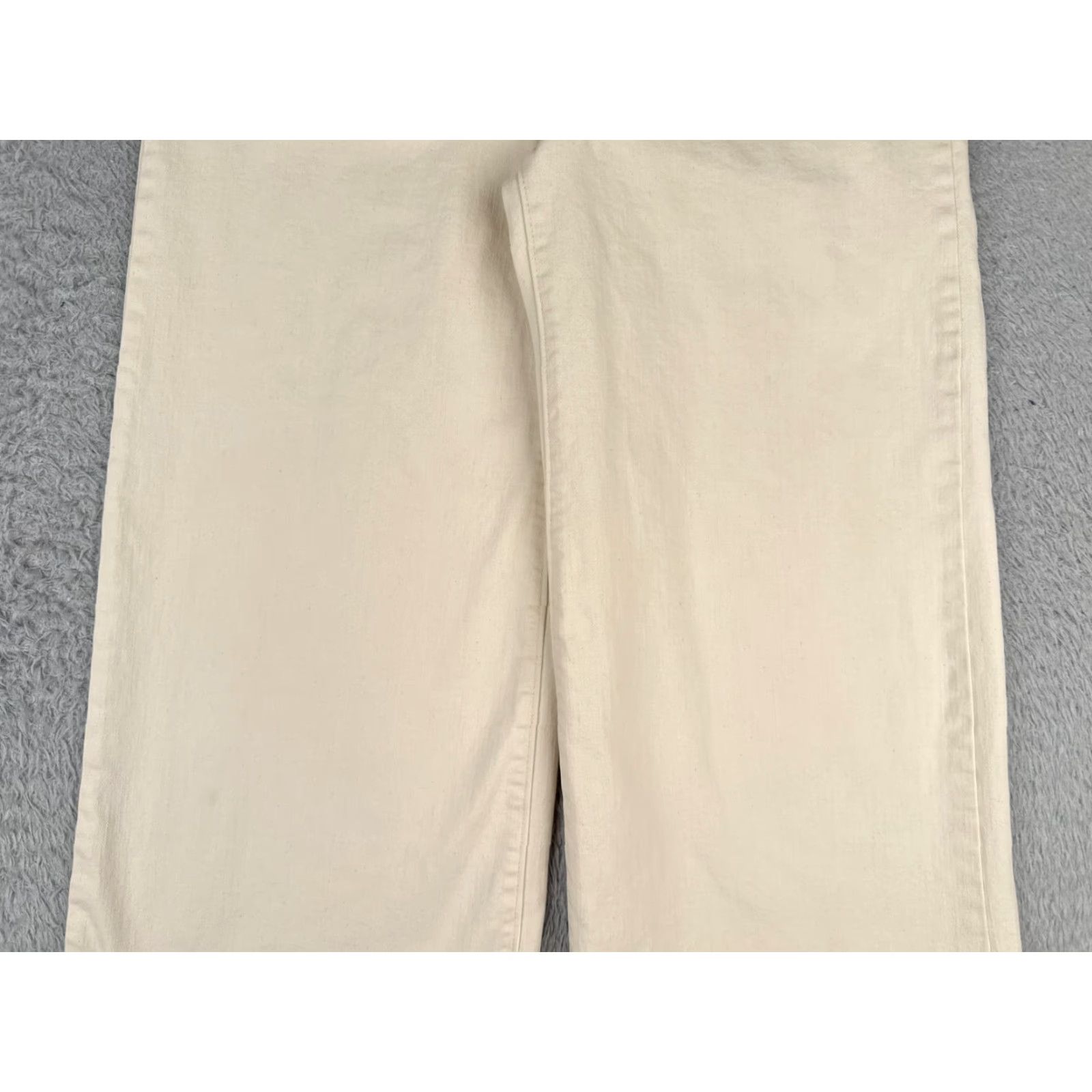 Vintage Time And Tru Jeans Women 10 Ivory Denim Wide-Leg High Rise Button Fly 30x24 Size 32" / US 10 / IT 46 - 3 Thumbnail