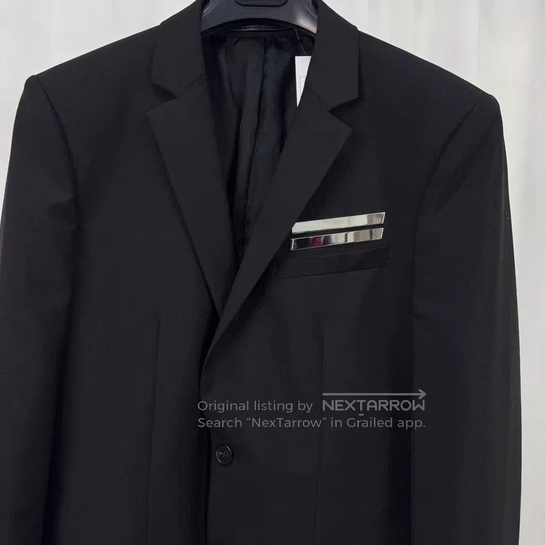 Givenchy Givenchy Black Wool Blazer Jacket with Steel Logo Size US M / EU 48-50 / 2 - 3 Thumbnail