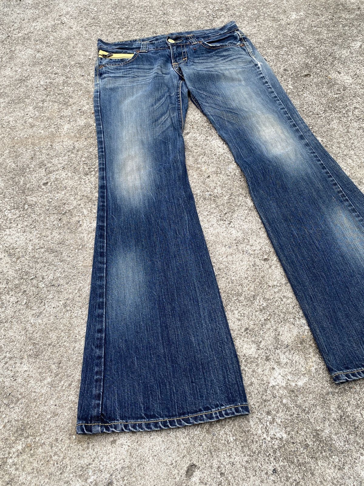 Edwin × Japanese Brand 1990s - Edwin 503 Claws Mark Design Flare Jeans Size US 32 / EU 48 - 1 Thumbnail
