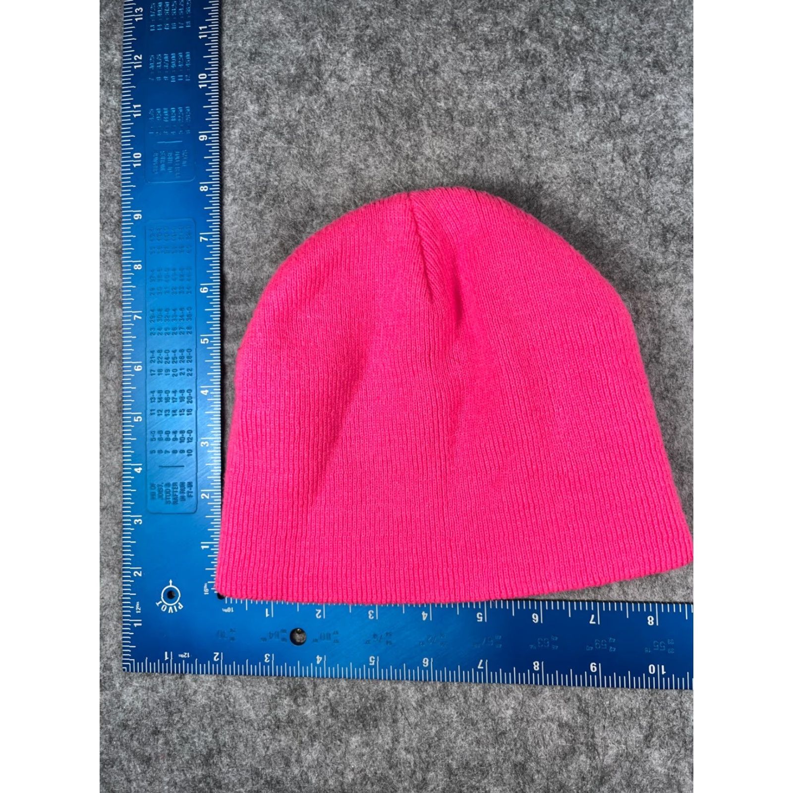 Vintage Beanie Toque Adult One Size Neon Pink Knit Acrylic Ski High Visibility Size ONE SIZE - 4 Thumbnail