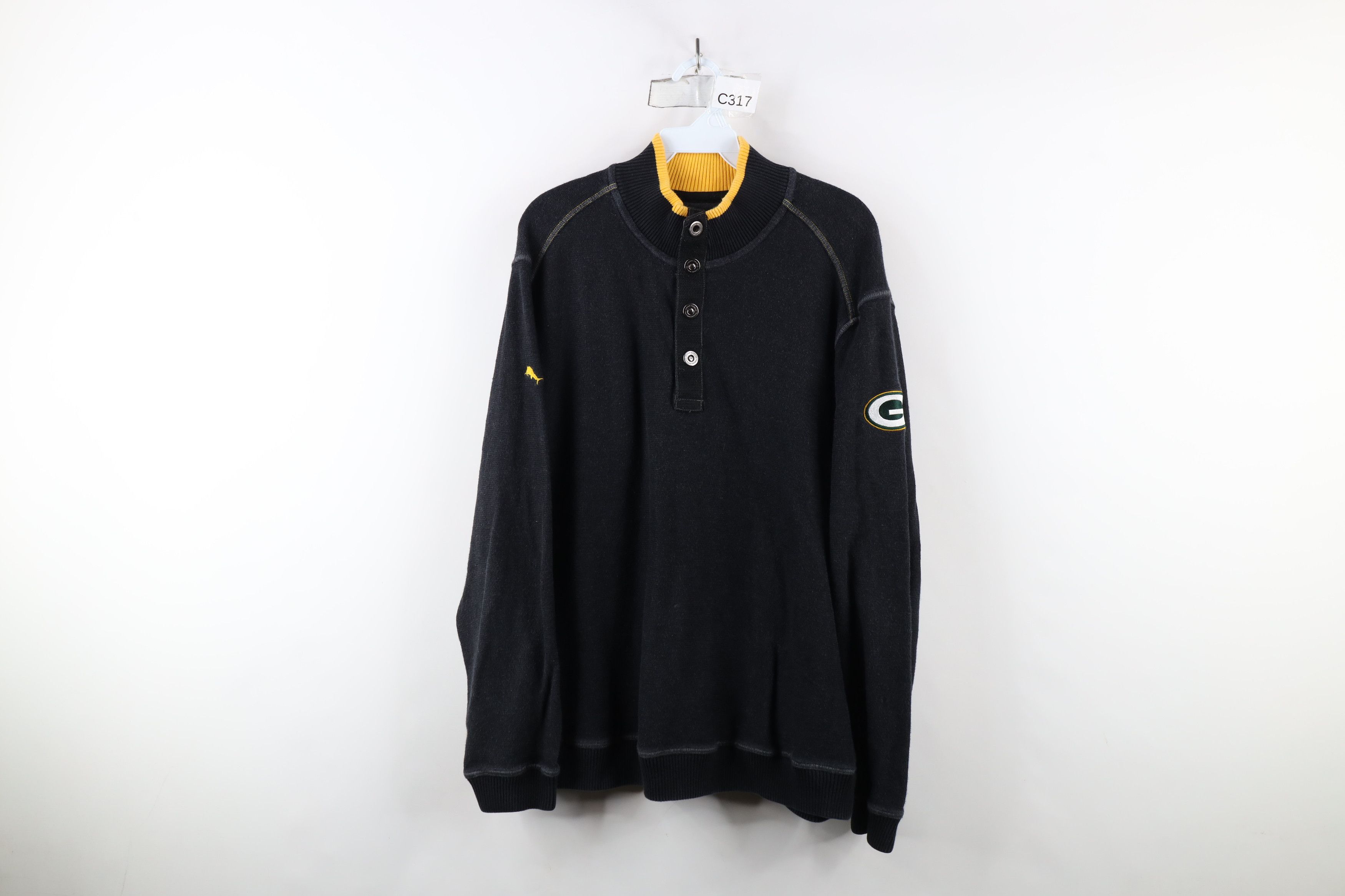 Tommy Bahama × Vintage Tommy Bahama x NFL Bay Packers Football Knit Henley Sweater Size US L / EU 52-54 / 3 - 1 Thumbnail