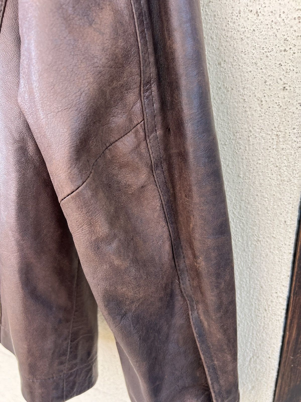 Lamborghini Vintage Tonino Lamborghini Patina Dark Brown Leather Jacket Size US M / EU 48-50 / 2 - 20 Thumbnail