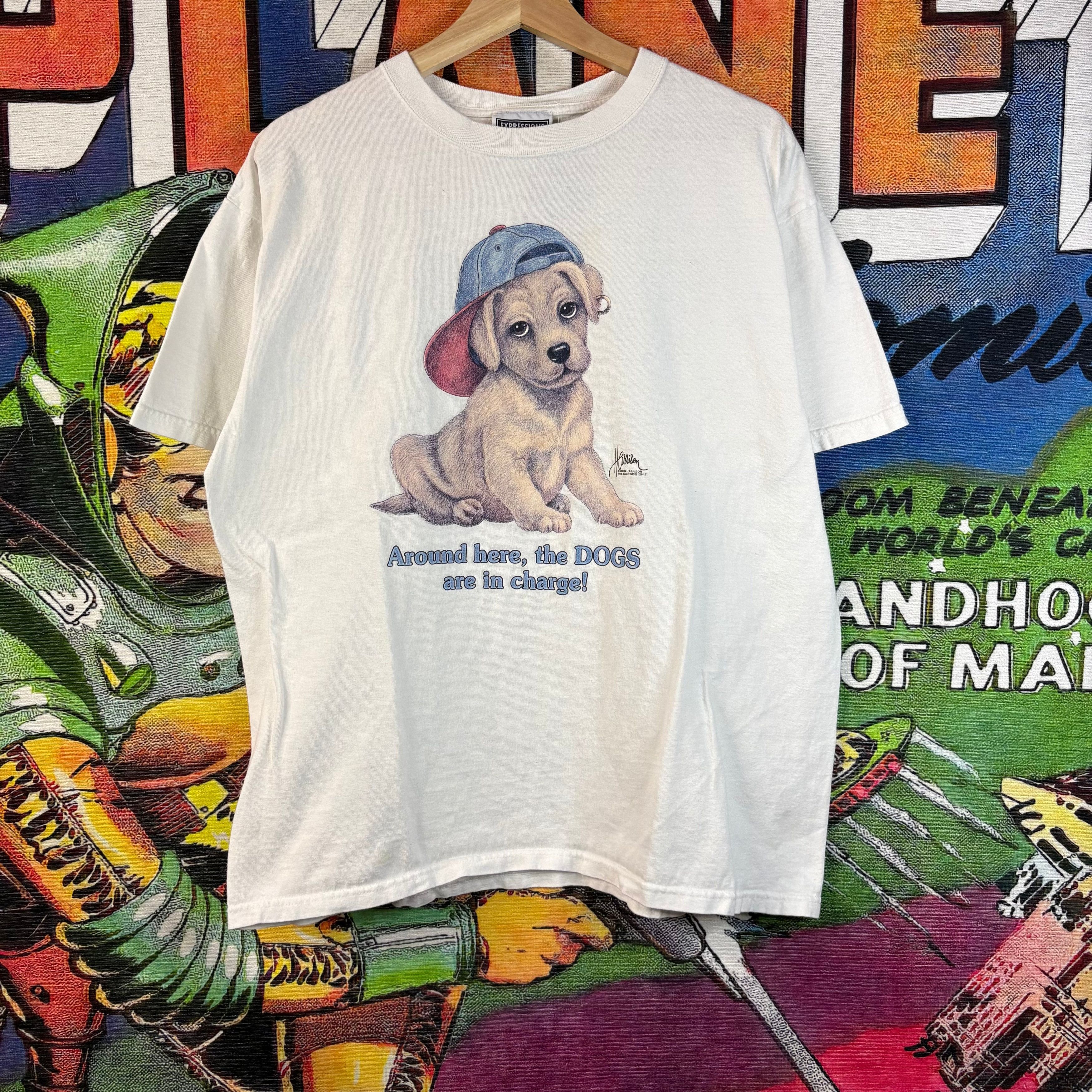 Vintage Vintage “Around Here, the DOGS Are in Charge!” Puppy Tee Size US L / EU 52-54 / 3 - 1 Thumbnail
