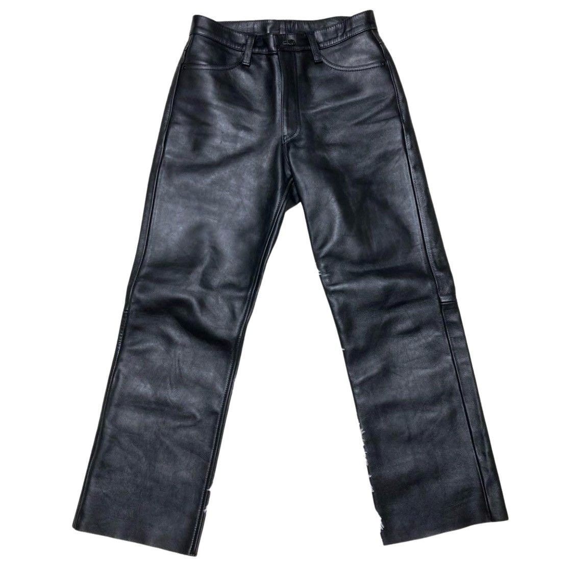 image of Kadoya 2000S Biker Leather Pants in Black, Men's (Size 33)