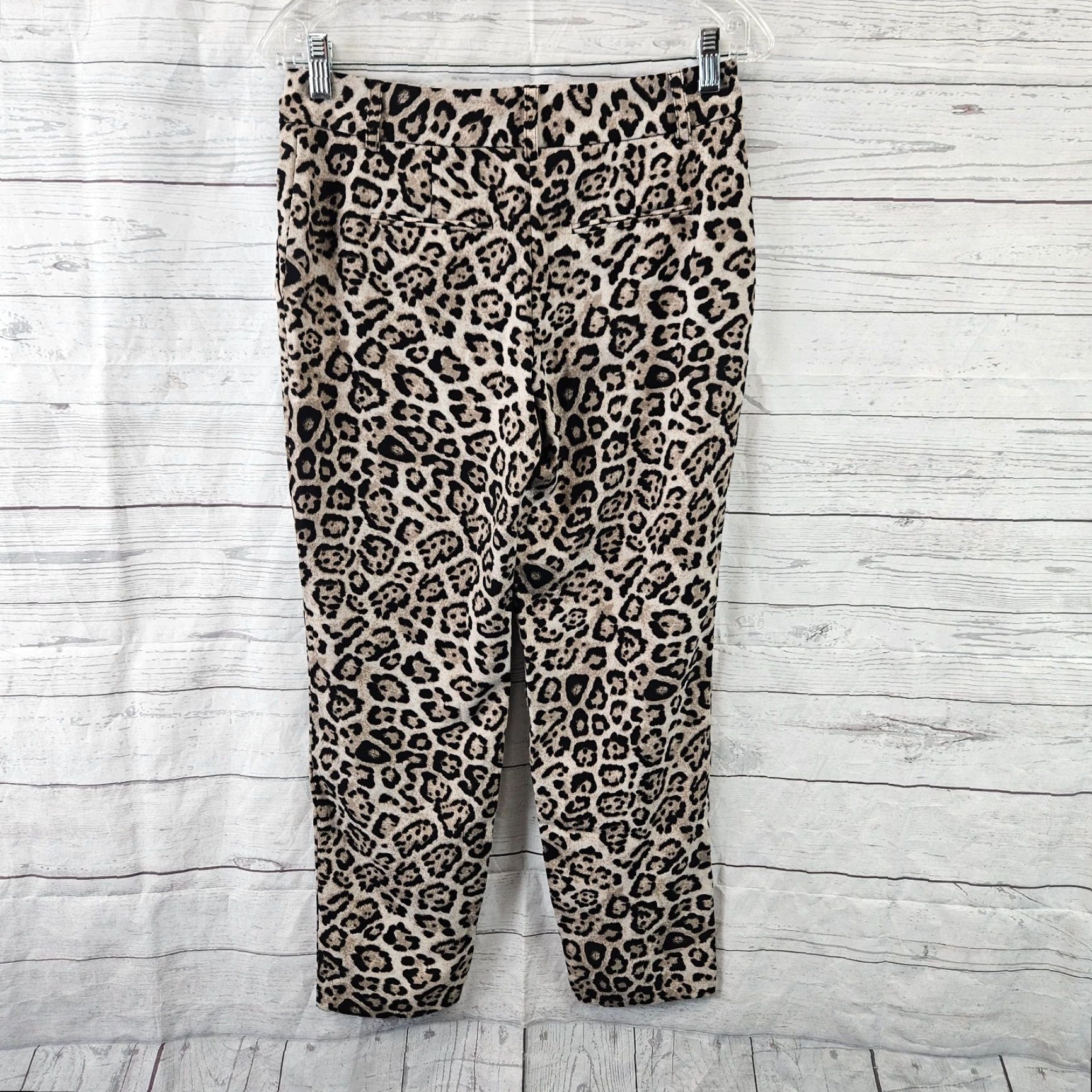 Victoria's Secret Victoria's Secret Womens Cropped Pants 2 Black Animal Print Cotton Blend Polyester Flat Front Crop 90s? Size 26" / US 2 / IT 38 - 3 Thumbnail
