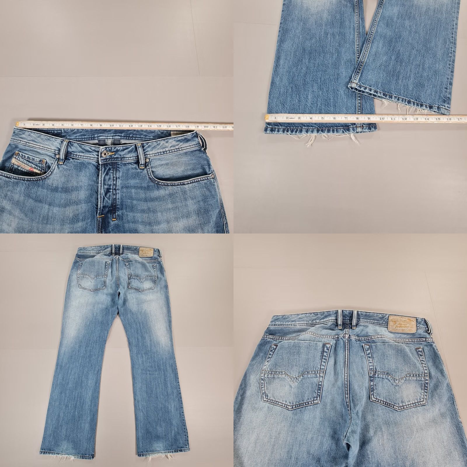 Diesel Diesel Jeans Mens W36 L32 Blue Regular Bootcut Denim Logo 5-Pocket Size US 36 / EU 52 - 8 Thumbnail