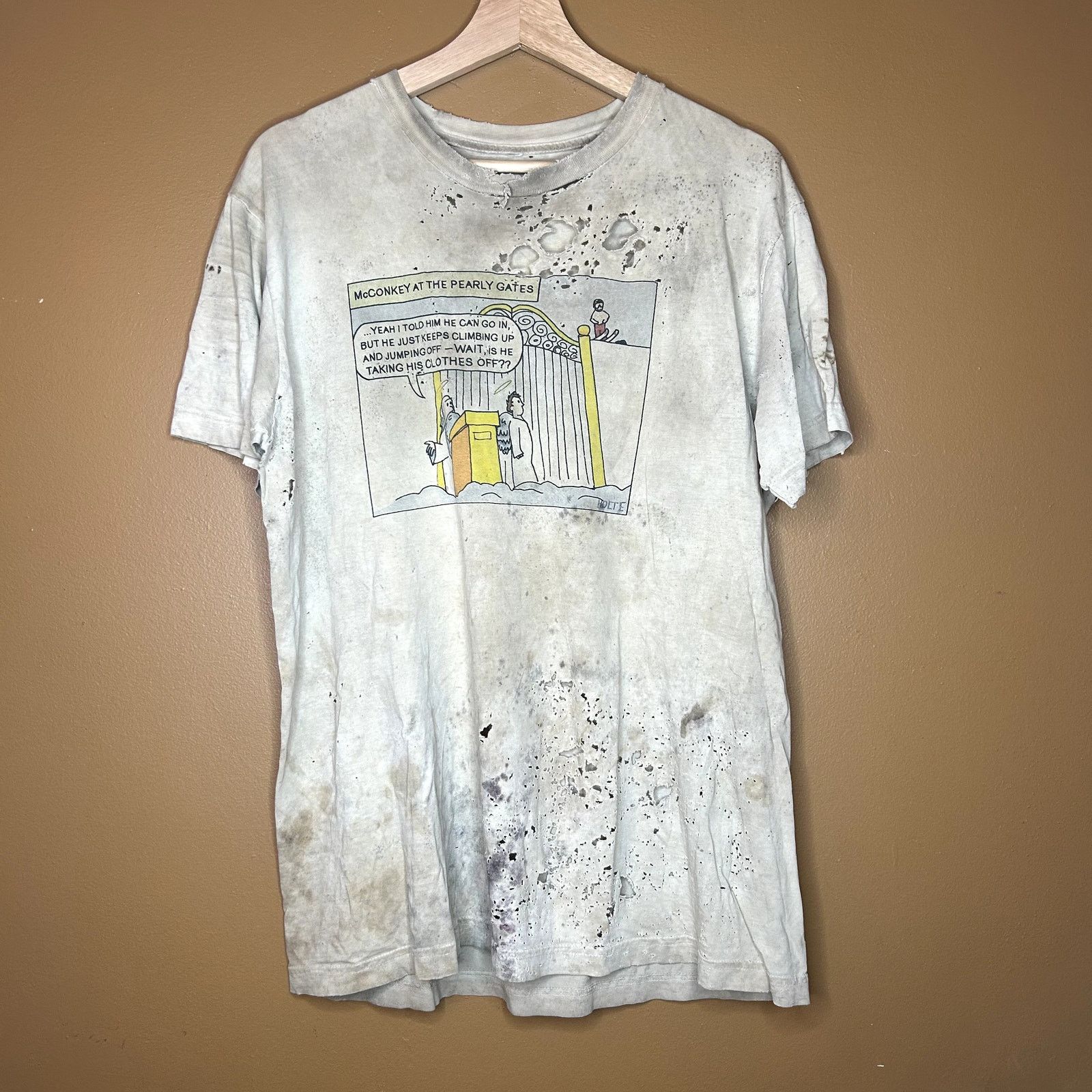 Vintage Insanely Thrashed / Distressed Skiing T-Shirt Vintage Size US L / EU 52-54 / 3 - 4 Thumbnail