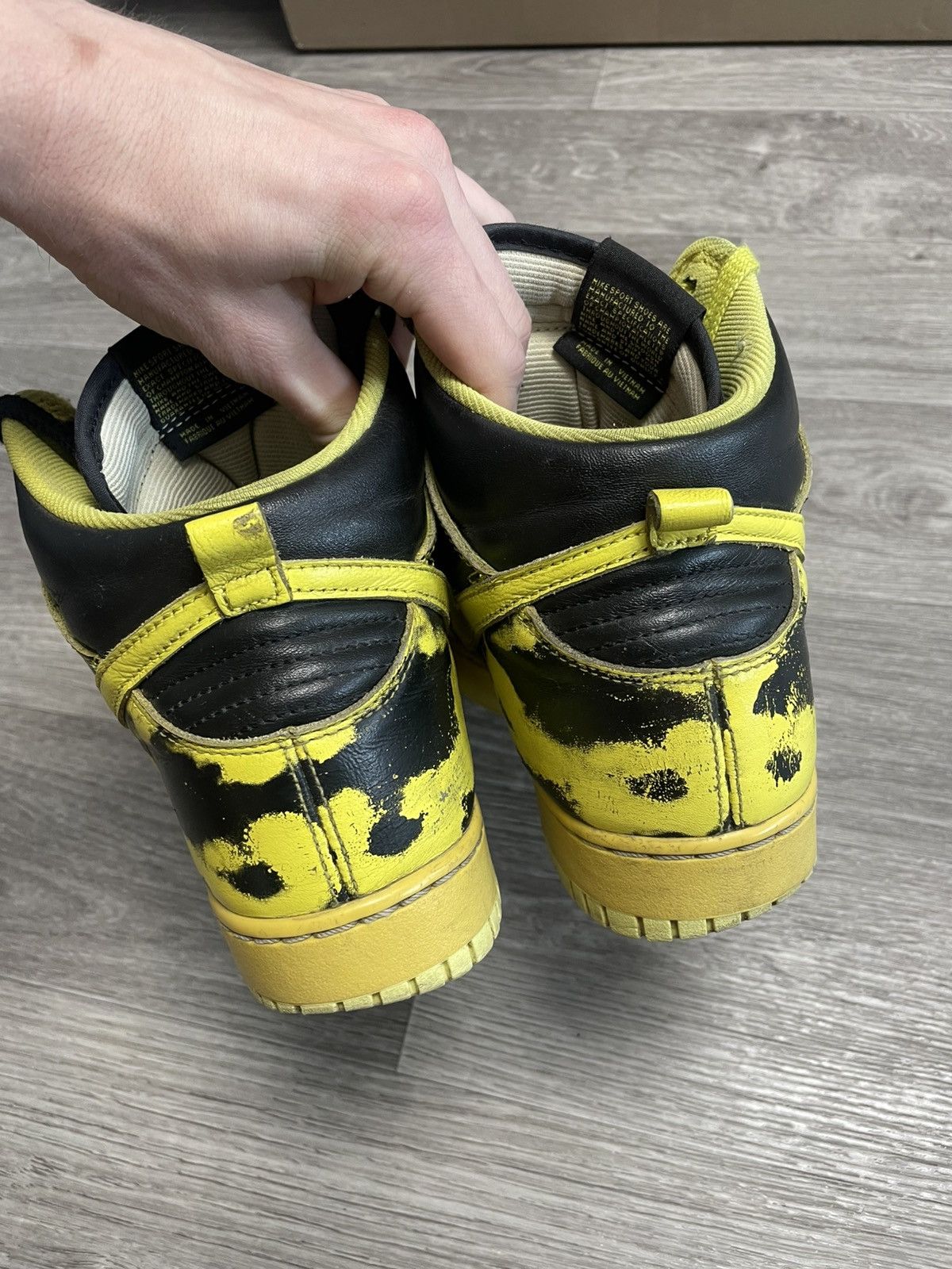 Nike Nike 5 Dunk High 1985 SP Yellow Acid Wash Sneaker Shoes Size US 10.5 / EU 43-44 - 10 Thumbnail