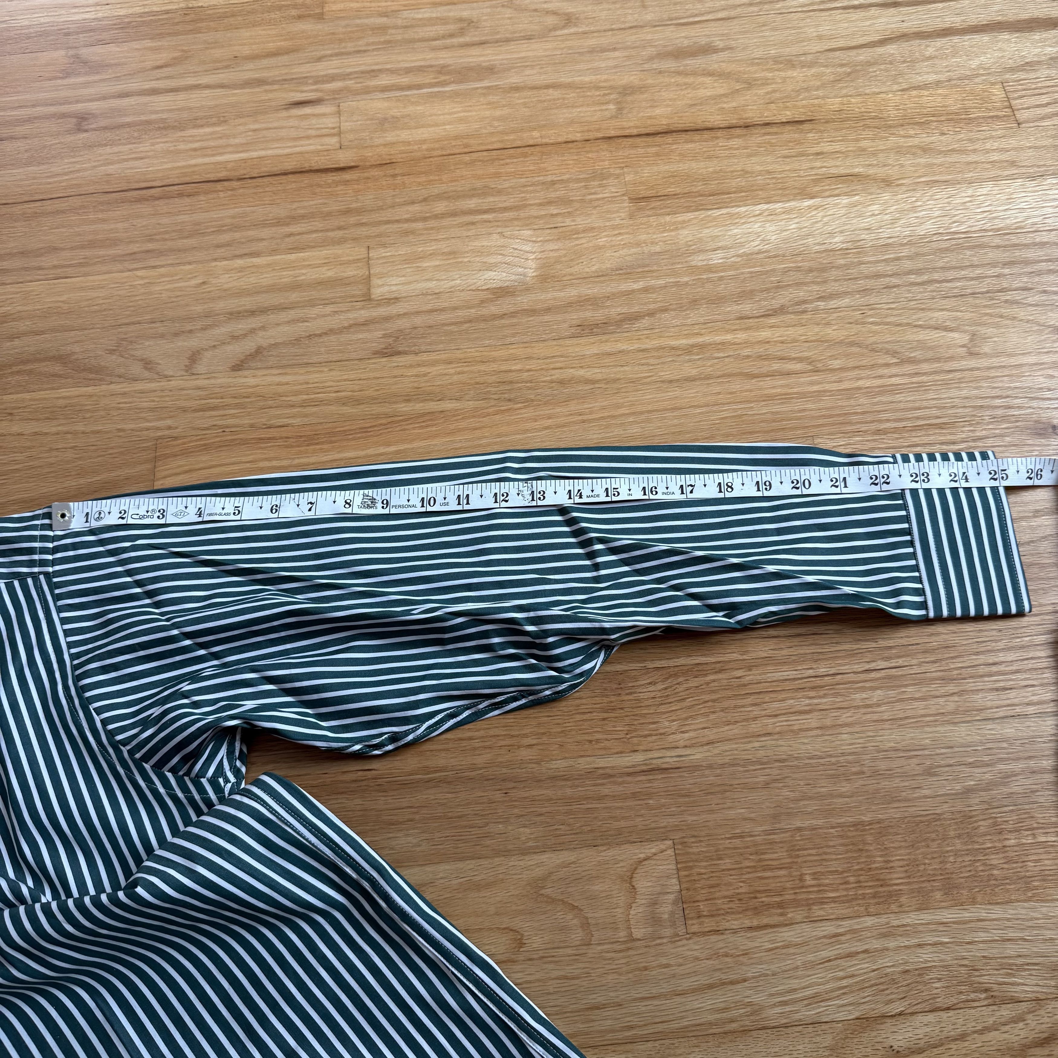 Burberry Burberry London Green Striped Button Down Shirt Size US M / EU 48-50 / 2 - 4 Thumbnail