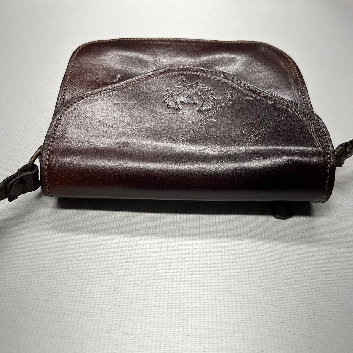 Firenze × Vintage Firenze Leather Bag Brown Saddle Shoulder Crossbody Handbag Size ONE SIZE - 5 Thumbnail