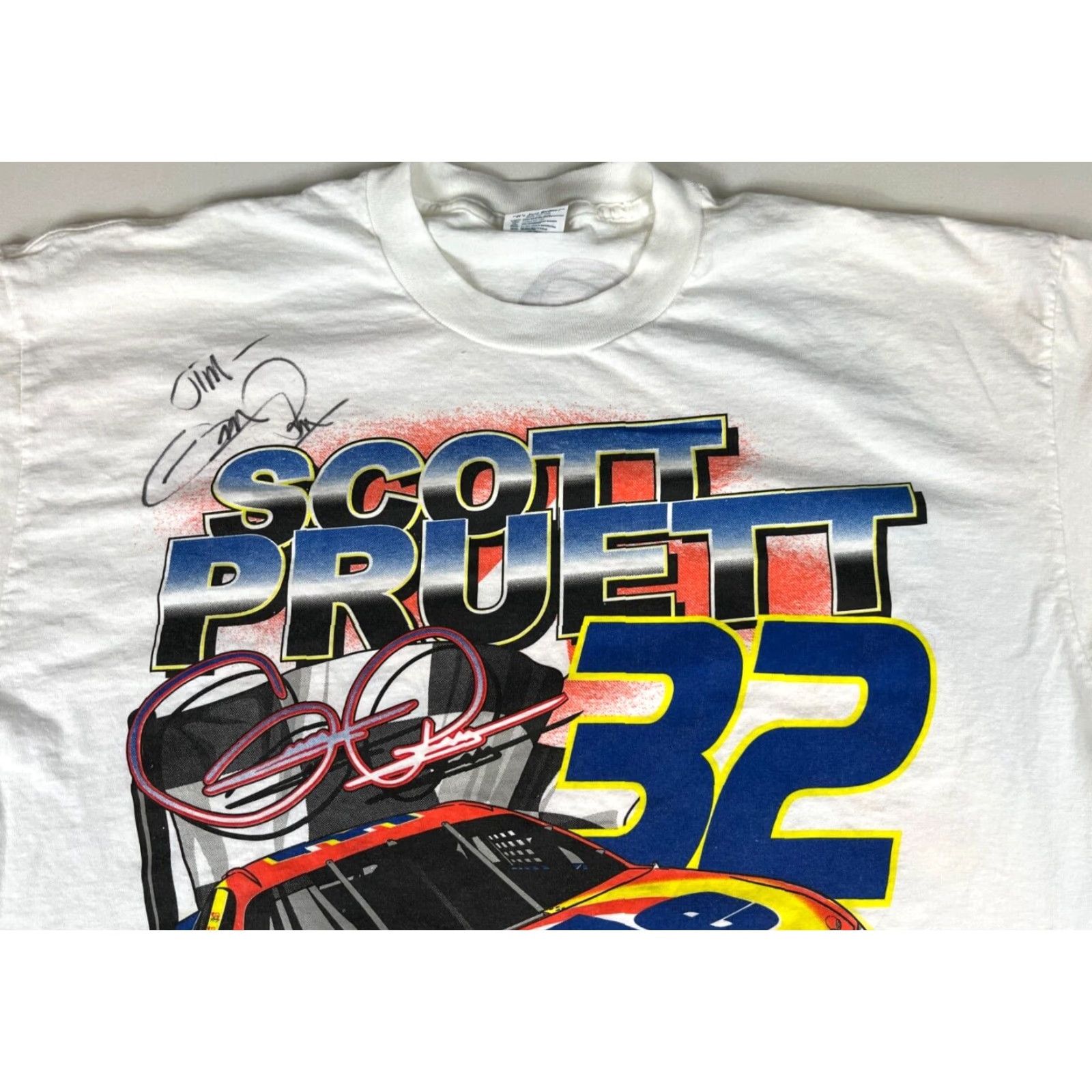Delta VINTAGE Nascar Scott Pruett #32 Racing T-Shirt XL Mens White 2000-2009 Autographed Delta Cotton Short Sleeve Crew Neck Size US XL / EU 56 / 4 - 6 Thumbnail