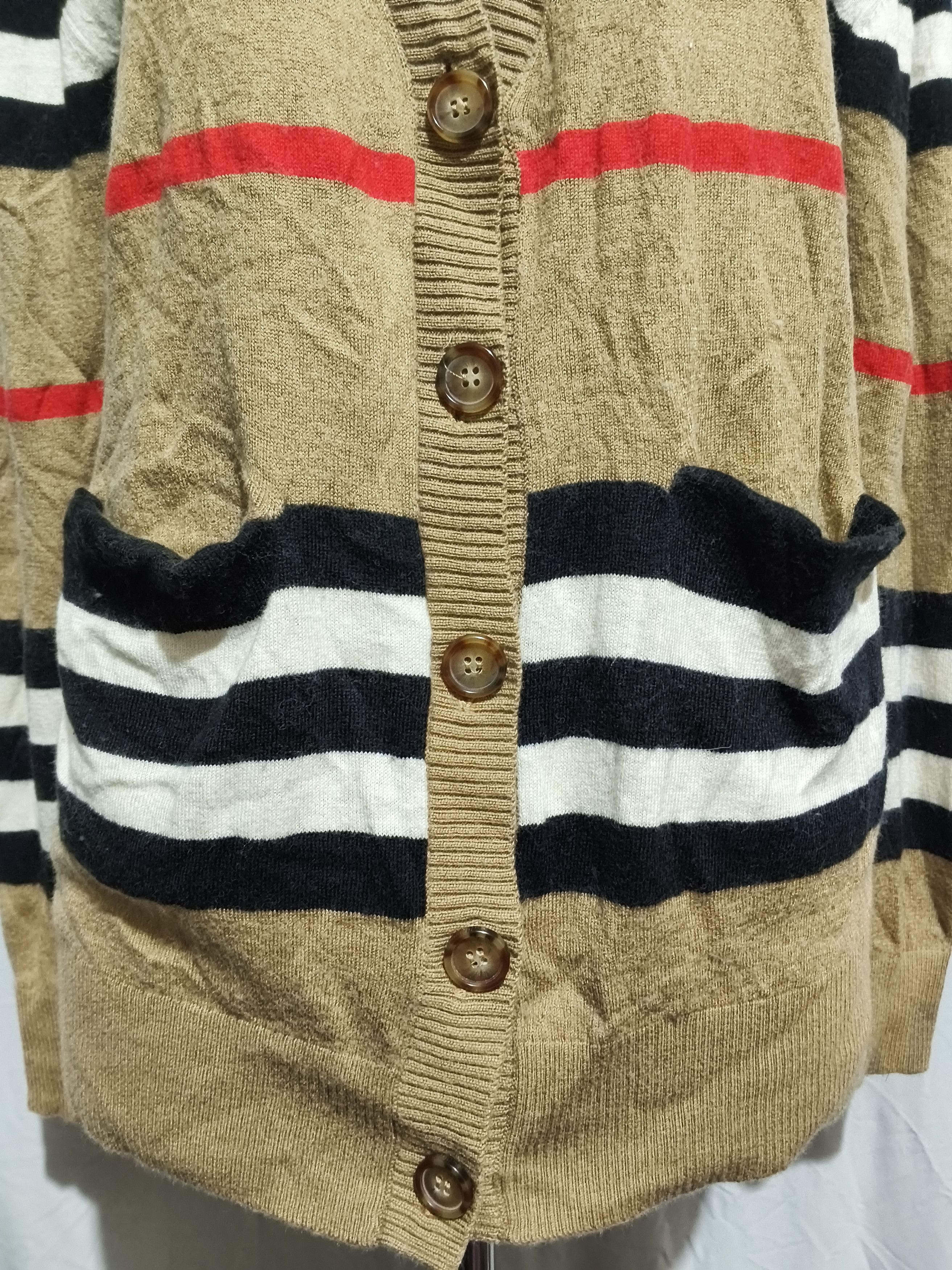 Burberry Burberry Scioto Iconic Striped merino wool cardigan Size S / US 4 / IT 40 - 9 Thumbnail