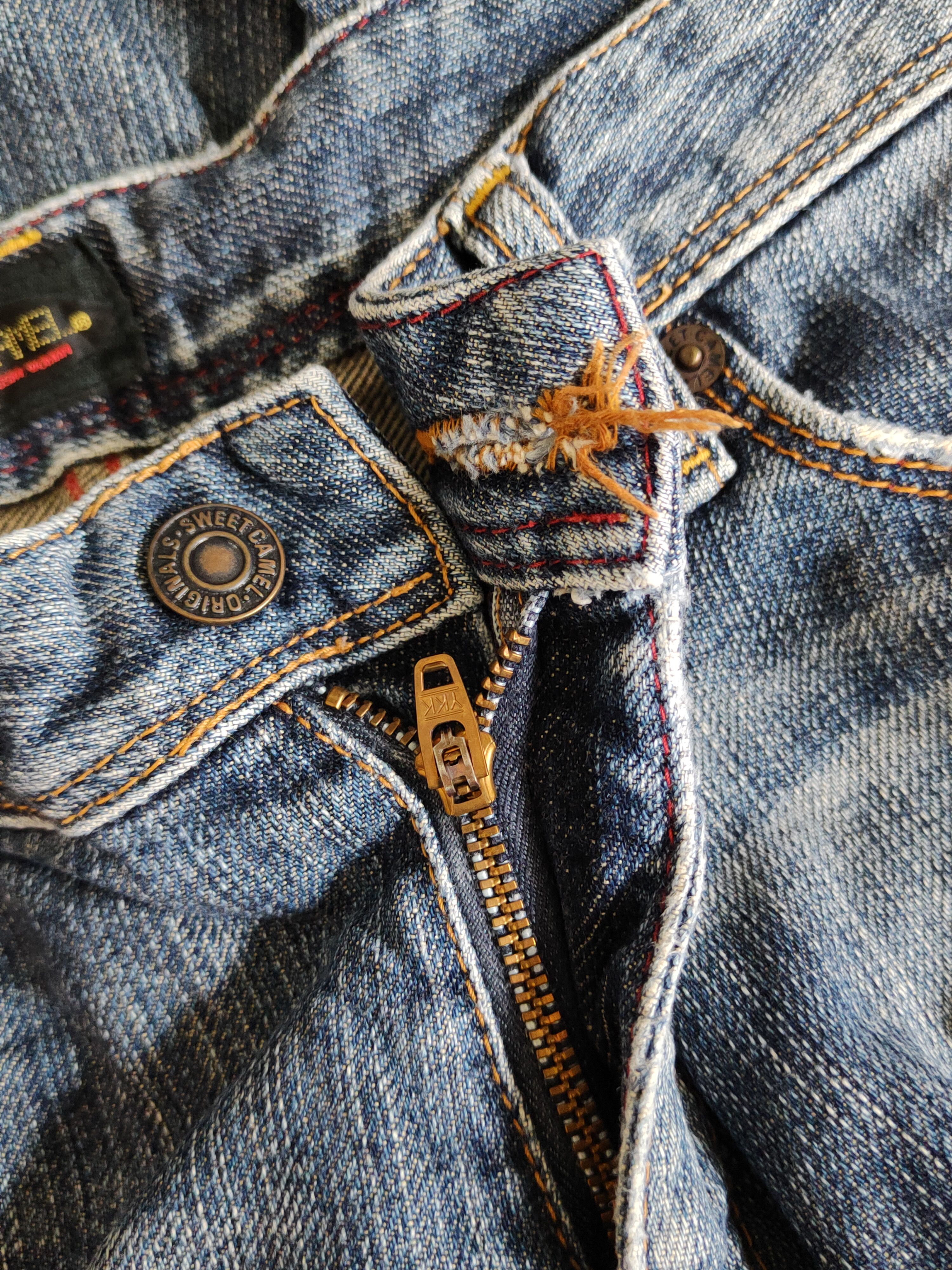 Japanese Brand Sweet Camel Blue Distressed Ripped Jeans #S2208 Size 31" - 13 Thumbnail