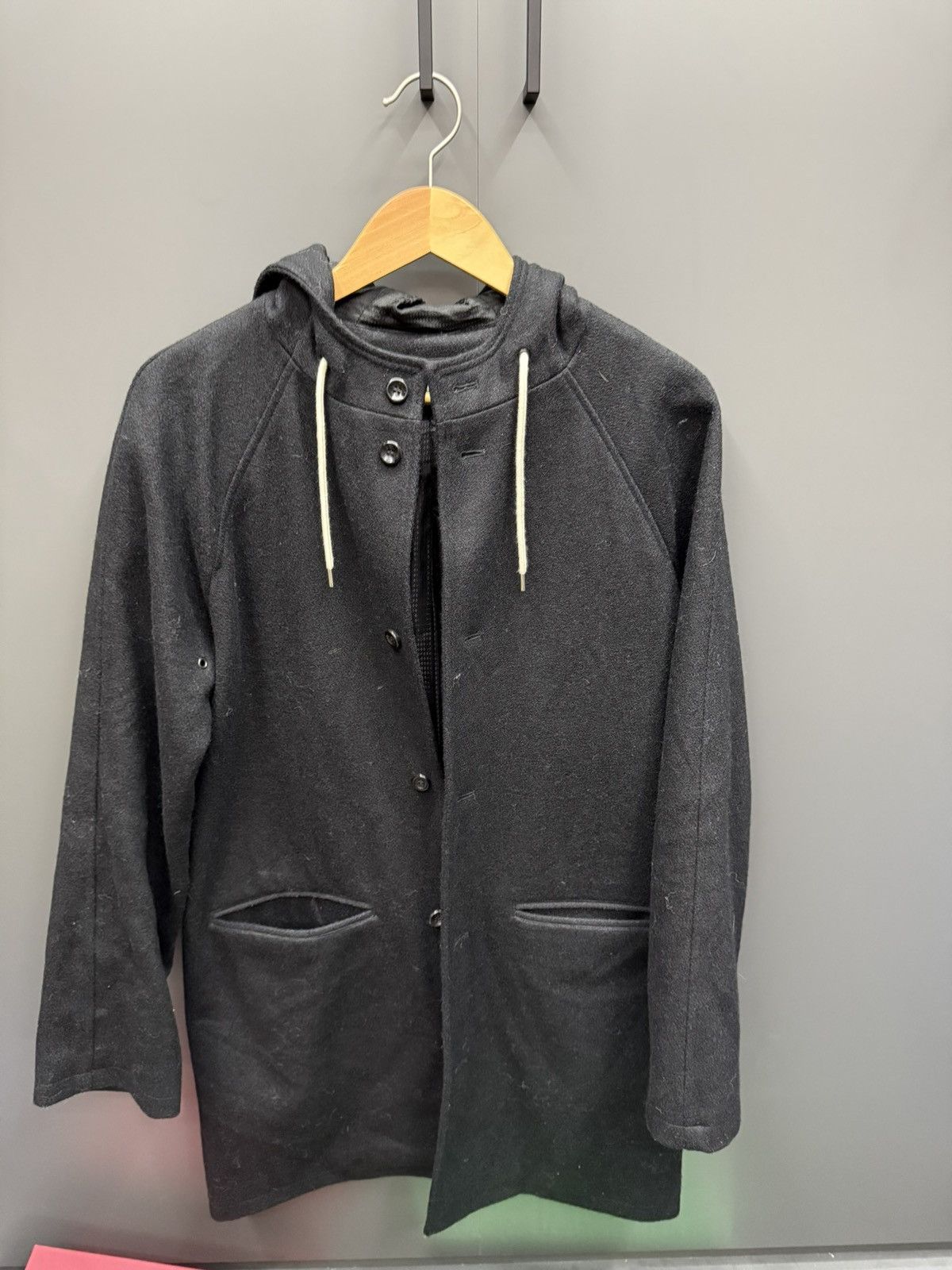 A.P.C. APC Paris Long Dark Grey Wool Button Up Coat Size US M / EU 48-50 / 2 - 1 Thumbnail