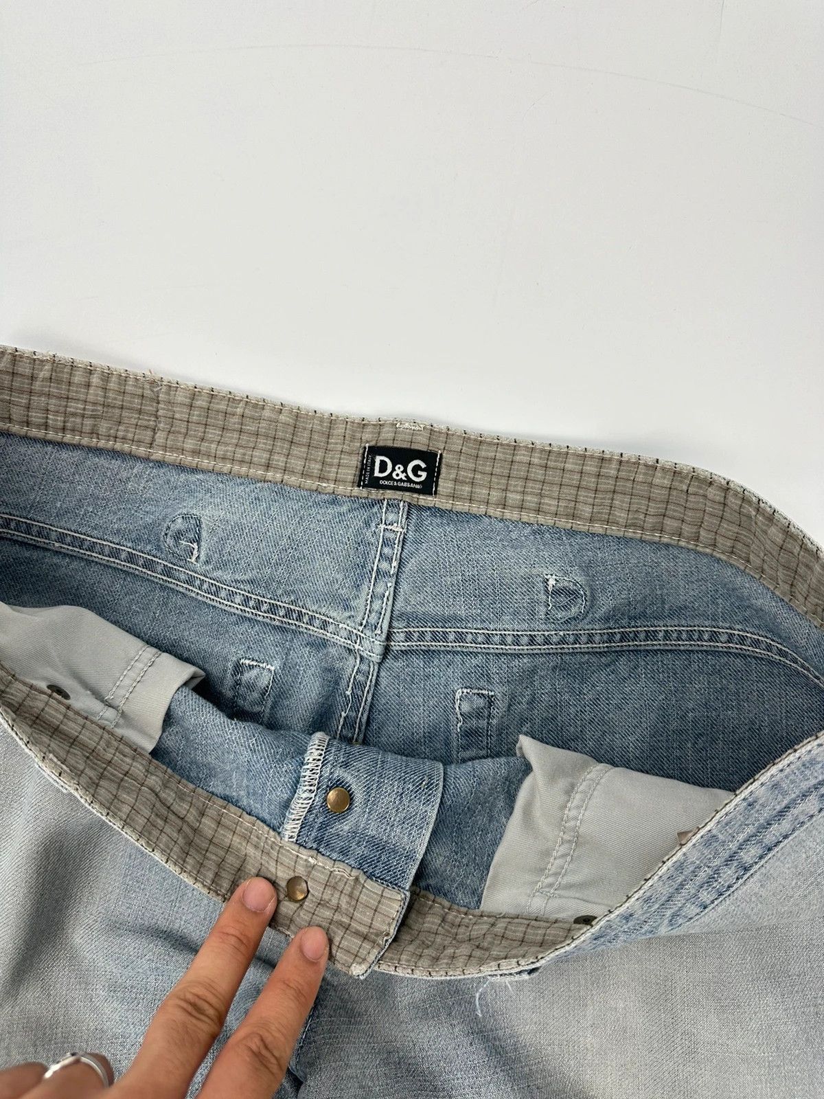 Dolce & Gabbana Dolce & Gabbana 00s Washed Blue Back Belt Pants Size US 34 / EU 50 - 6 Thumbnail