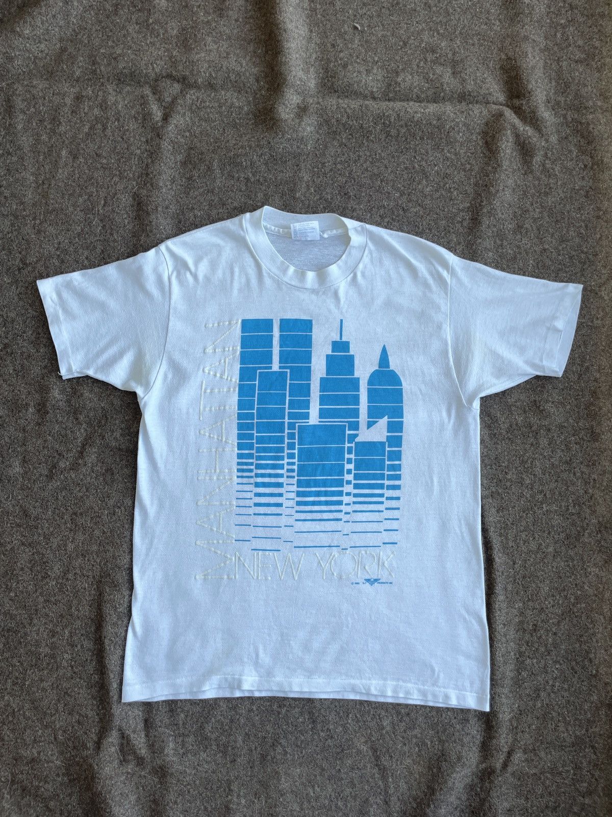 Hanes Hanes Vintage 1988 Single Stitch New York T-Shirt Size US M / EU 48-50 / 2 - 1 Thumbnail