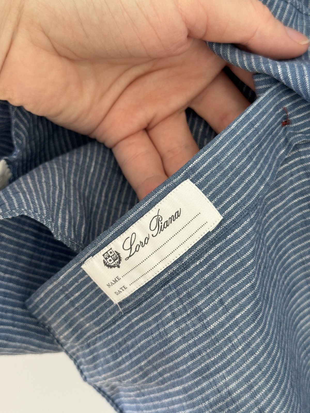 Loro Piana Arthur Arizona Blue Striped Aloe Linen Shirt XXL FAL1007 Size US XXL / EU 58 / 5 - 16 Thumbnail