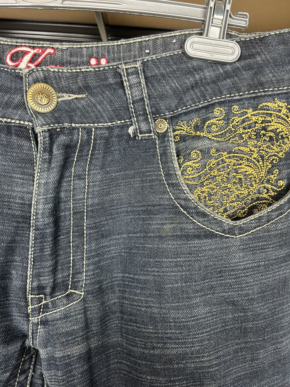 Japanese Brand × Vintage KANJI koi embroidered and printed japanese jeans Size US 32 / EU 48 - 11 Thumbnail