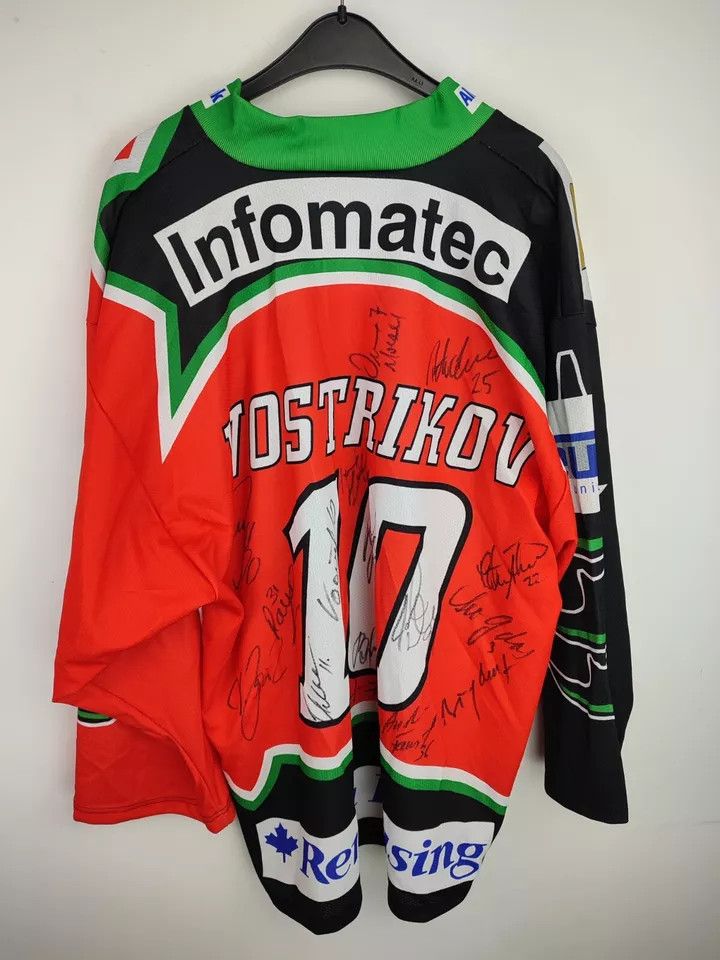 Vintage Vintage 1999 Augsburger Panther Game Worn Jersey Team Signed Size US XL / EU 56 / 4 - 12 Thumbnail