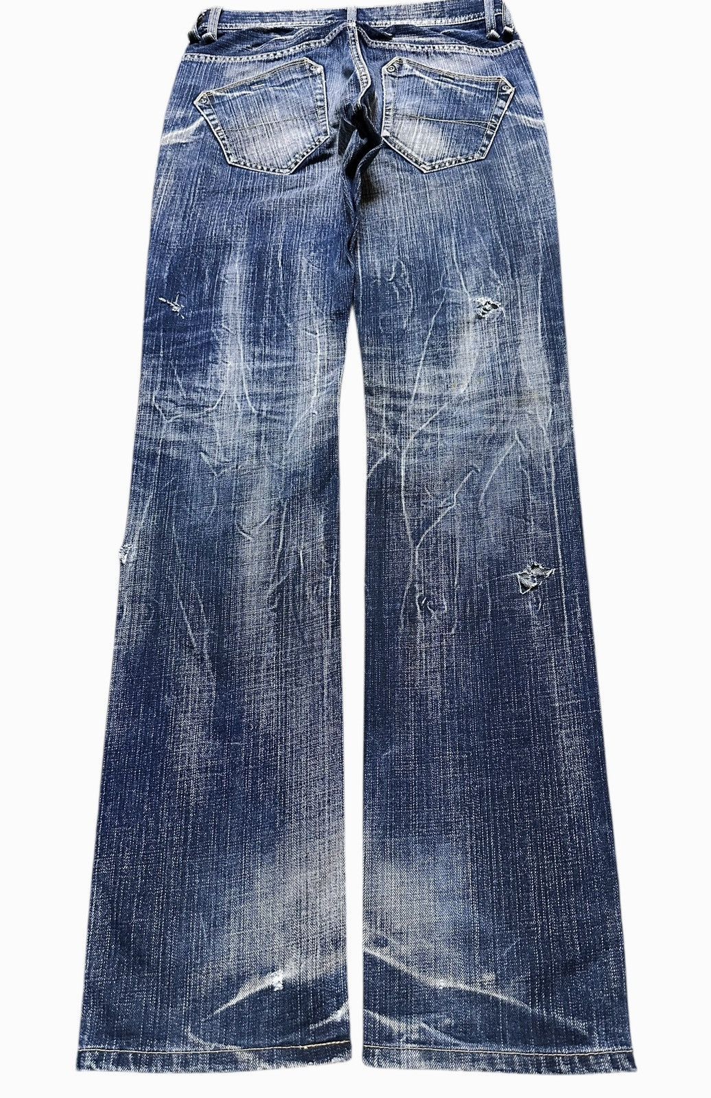 Japanese Brand Vintage Distressed Rattle Trap Faded Wash Baggy Style Size US 29 - 2 Thumbnail