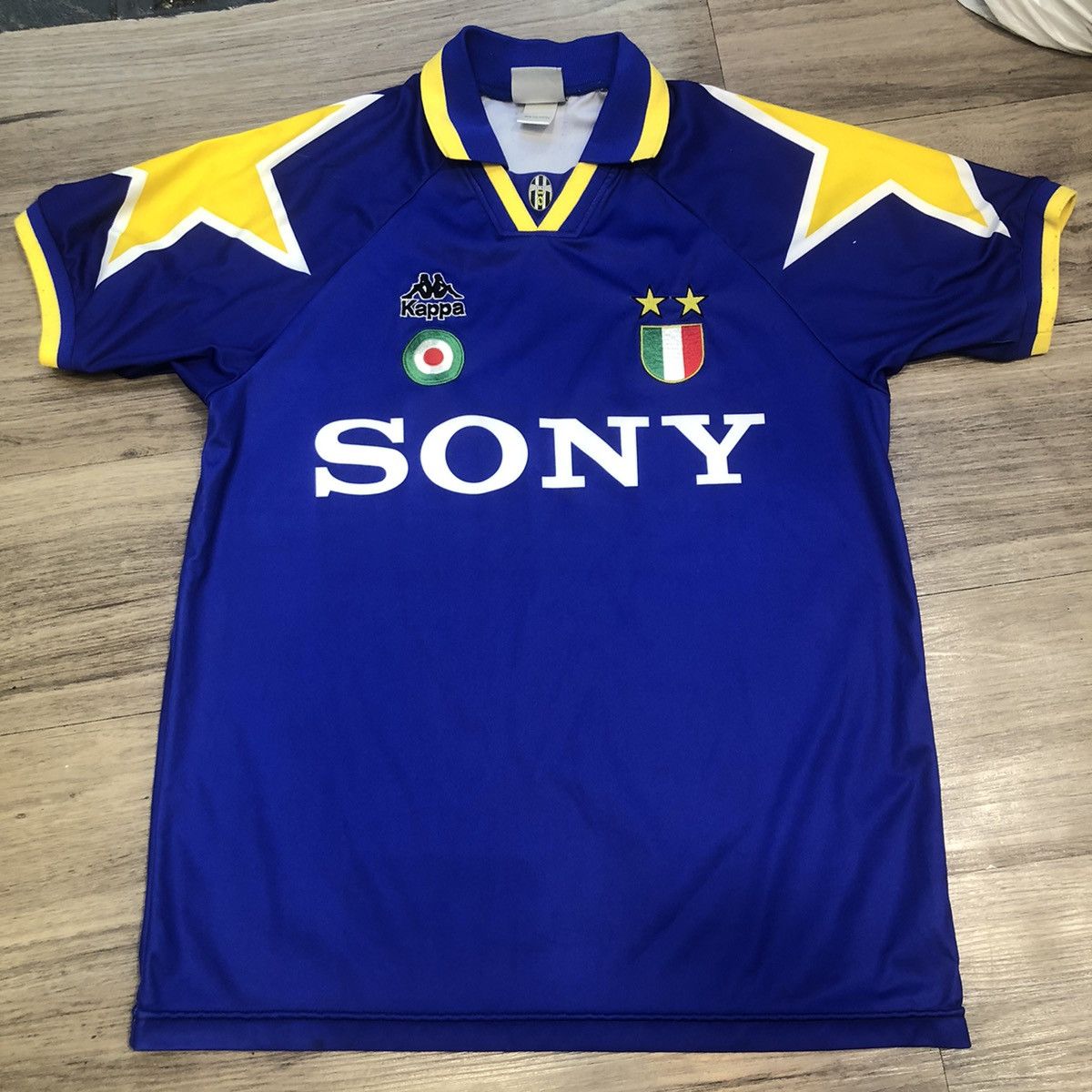 image of Bloke x Kappa Juventus 96/97 Vintage Away Shirt in Blue, Men's (Size Small)