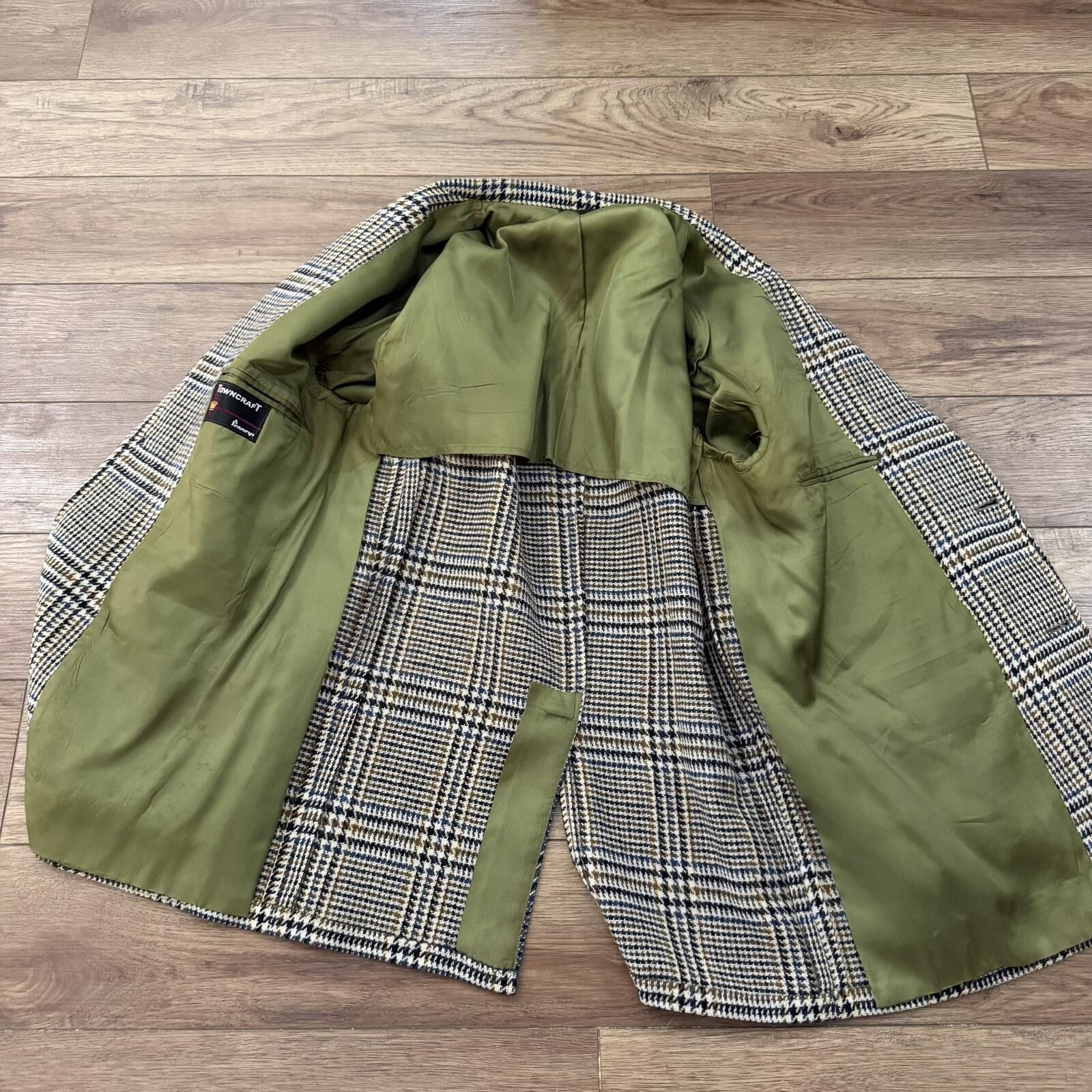JCPenney Vintage 60s JC Penney Towncraft Wool Tweed Blazer Coat Size 38R - 2 Thumbnail