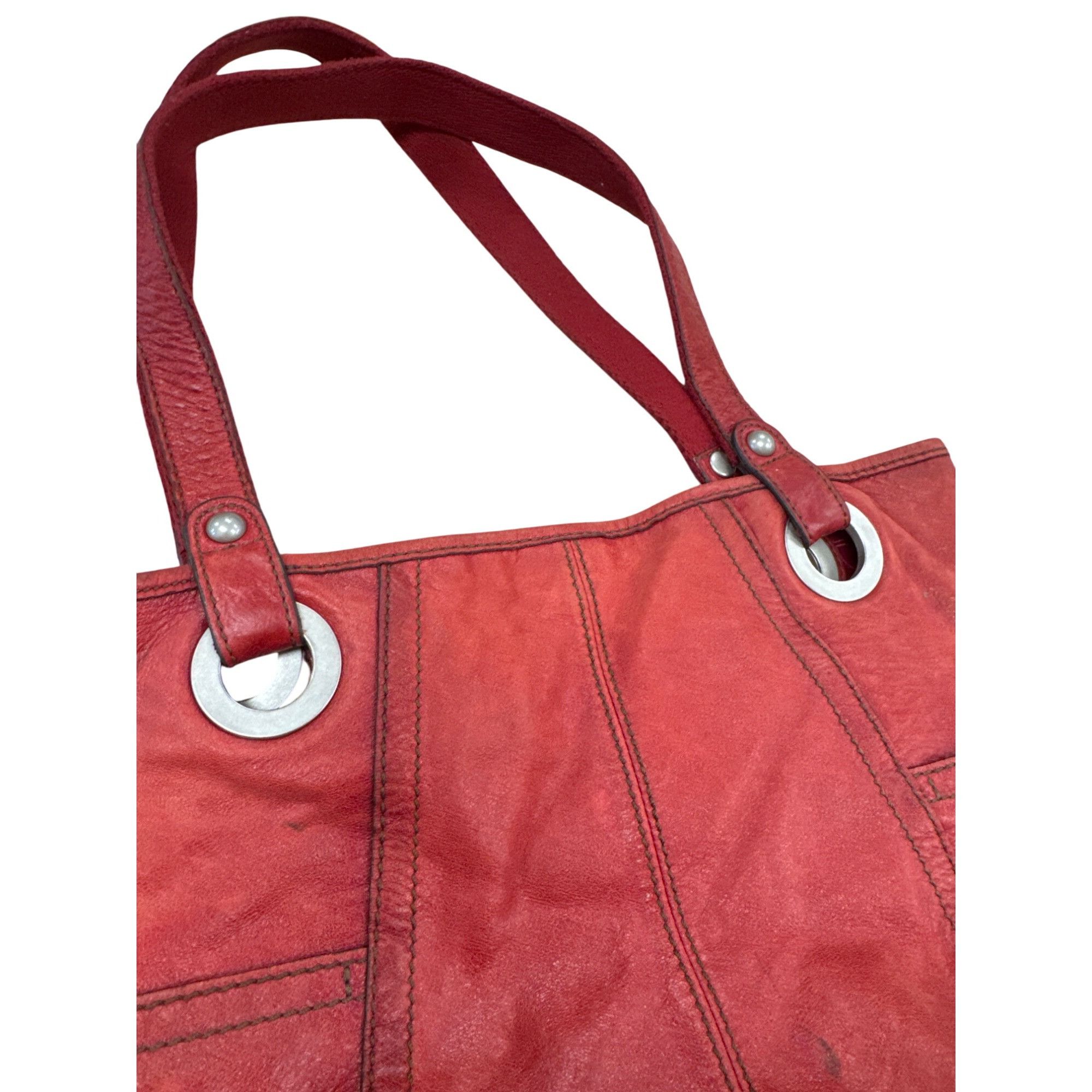 Fossil Vintage Fossil Womens Red Leather Handbag Purse 13x10 SKU 73 Size ONE SIZE - 2 Thumbnail