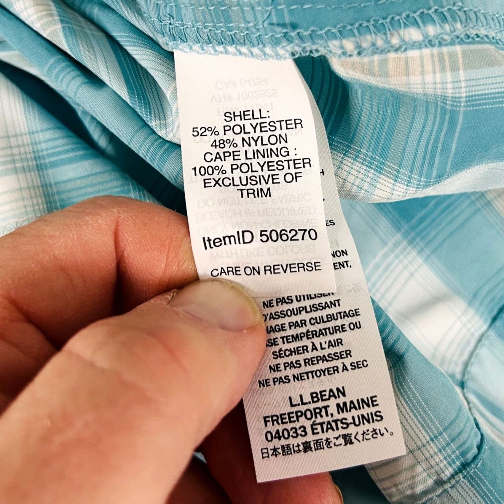 Vintage L.L. Bean Women's Teal Plaid Button Up Shirt Large Regular Fit Hiking Top Size L / US 10 / IT 46 - 4 Thumbnail