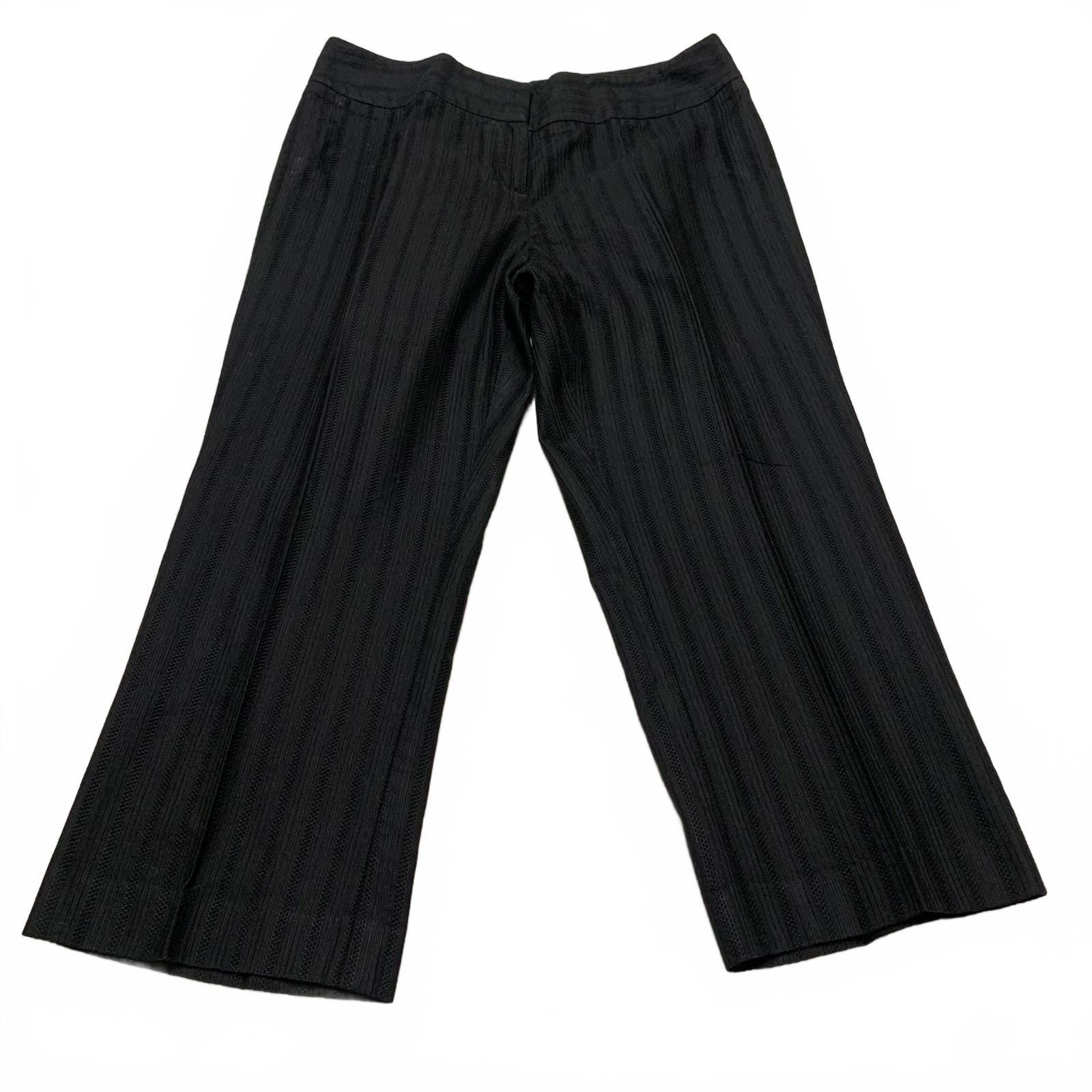 Ann Taylor Ann Taylor Petites Women's 10P Black Striped Cropped Pants Size 32" / US 10 / IT 46 - 1 Thumbnail
