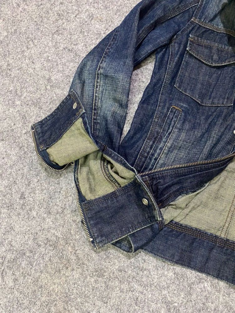 If Six Was Nine Vintage Shclussel Japan Bondage Denim Jacket Size US M / EU 48-50 / 2 - 6 Thumbnail