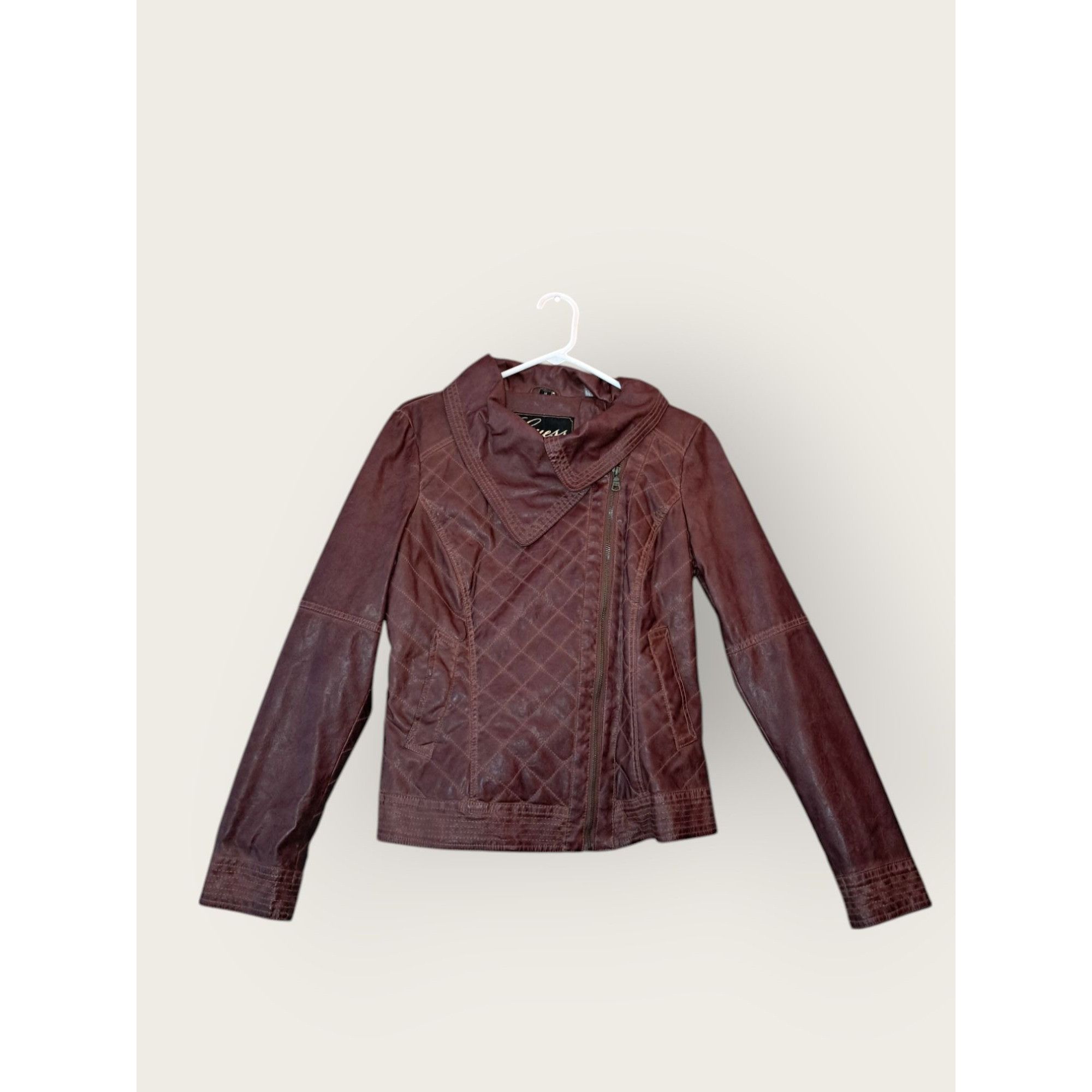 Guess Guess Women's Deep Brown Faux Leather Jacket Size Medium Size M / US 6-8 / IT 42-44 - 1 Thumbnail