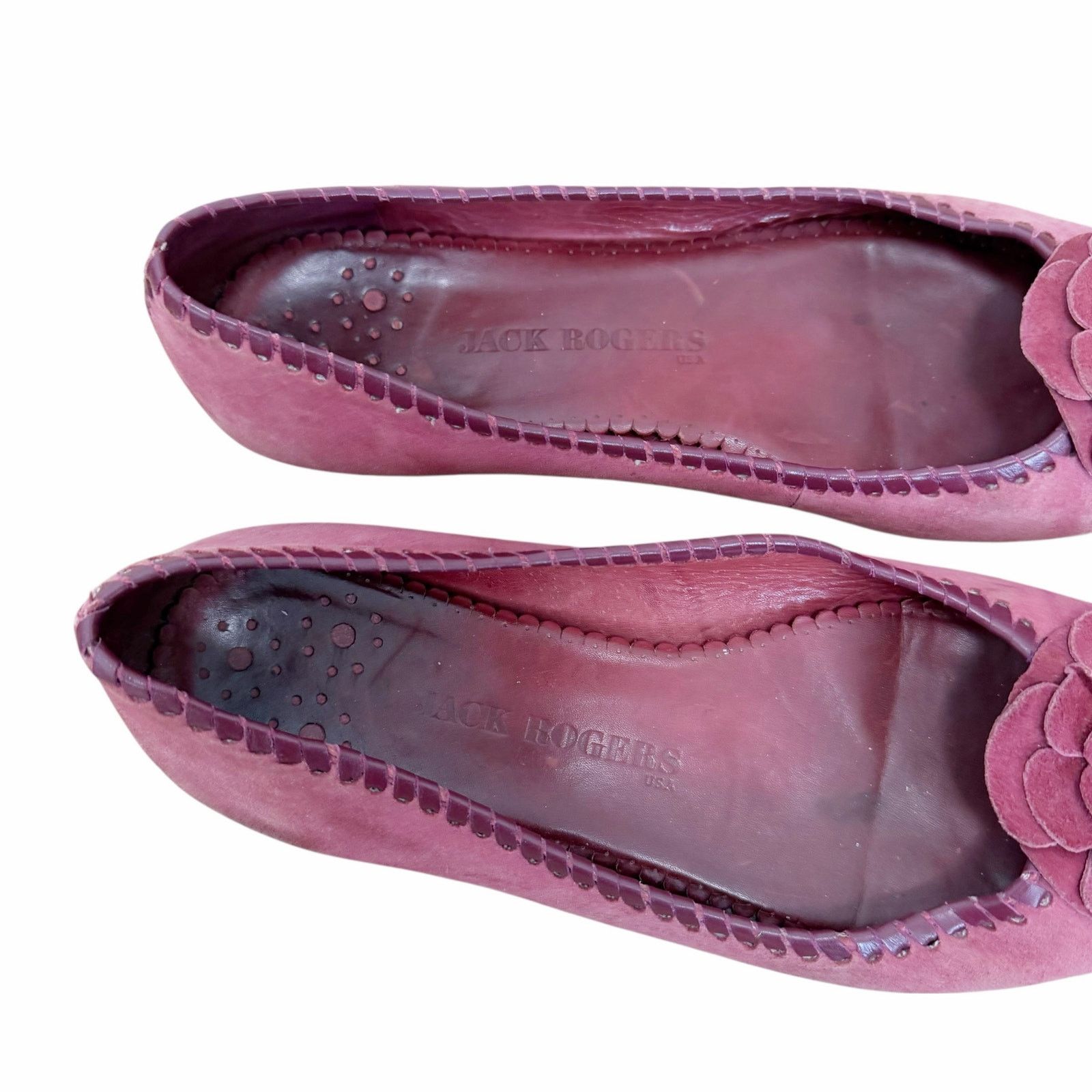 Jack Rogers Jack Rogers Pink Suede Flower Flats Sz 9.5 Size US 9.5 / IT 39.5 - 2 Thumbnail