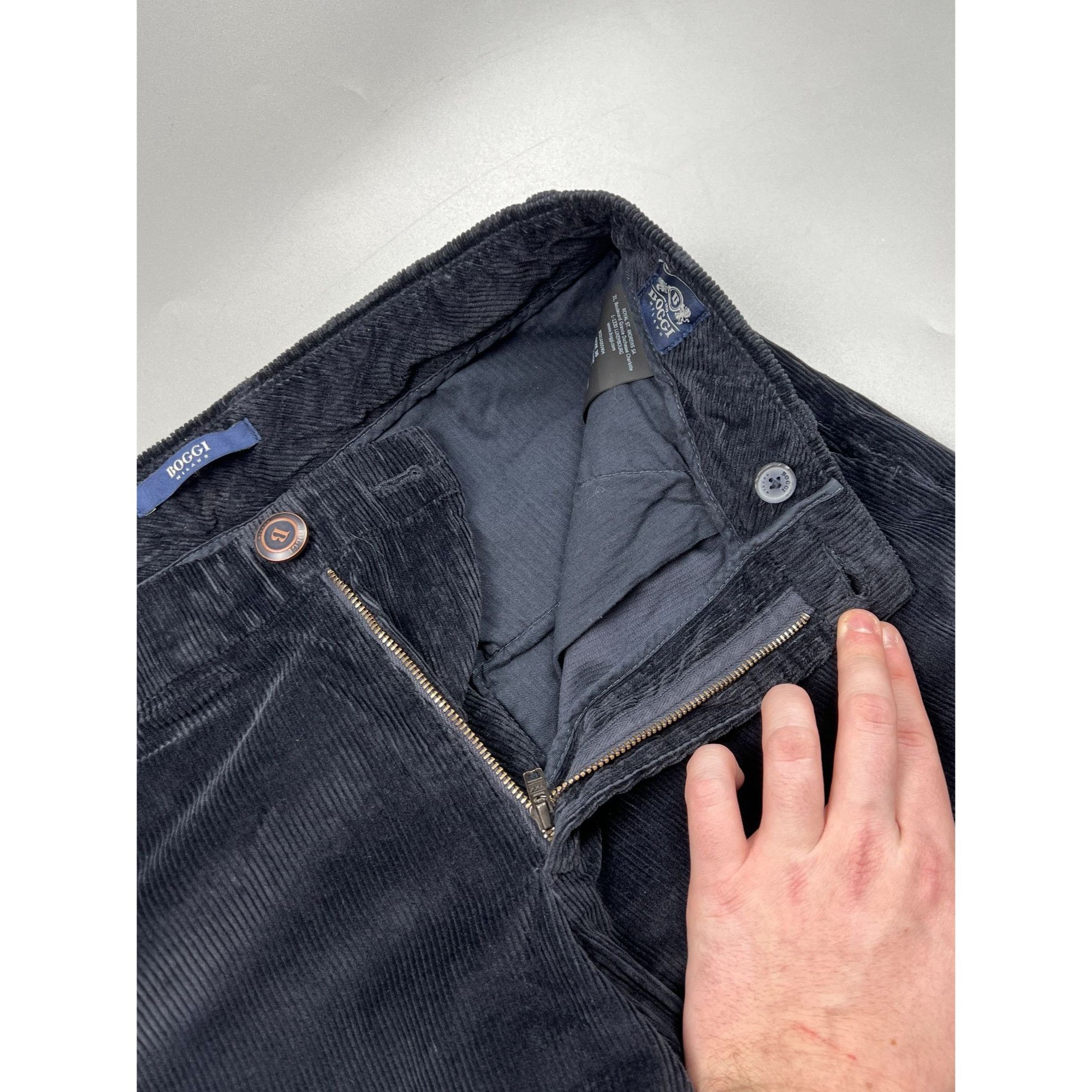 Boggi Boggi Milano Navy Blue Corduroy Pants (Y0171) Size US 30 / EU 46 - 5 Thumbnail