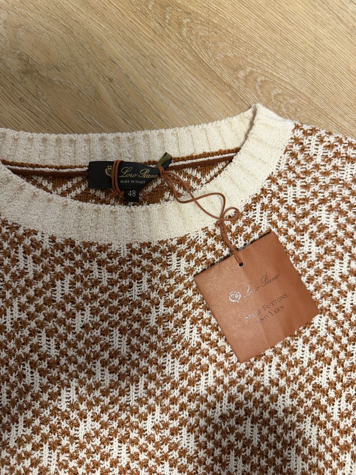 Loro Piana Sweater In Whitekummel Jacquard Size US M / EU 48-50 / 2 - 4 Thumbnail