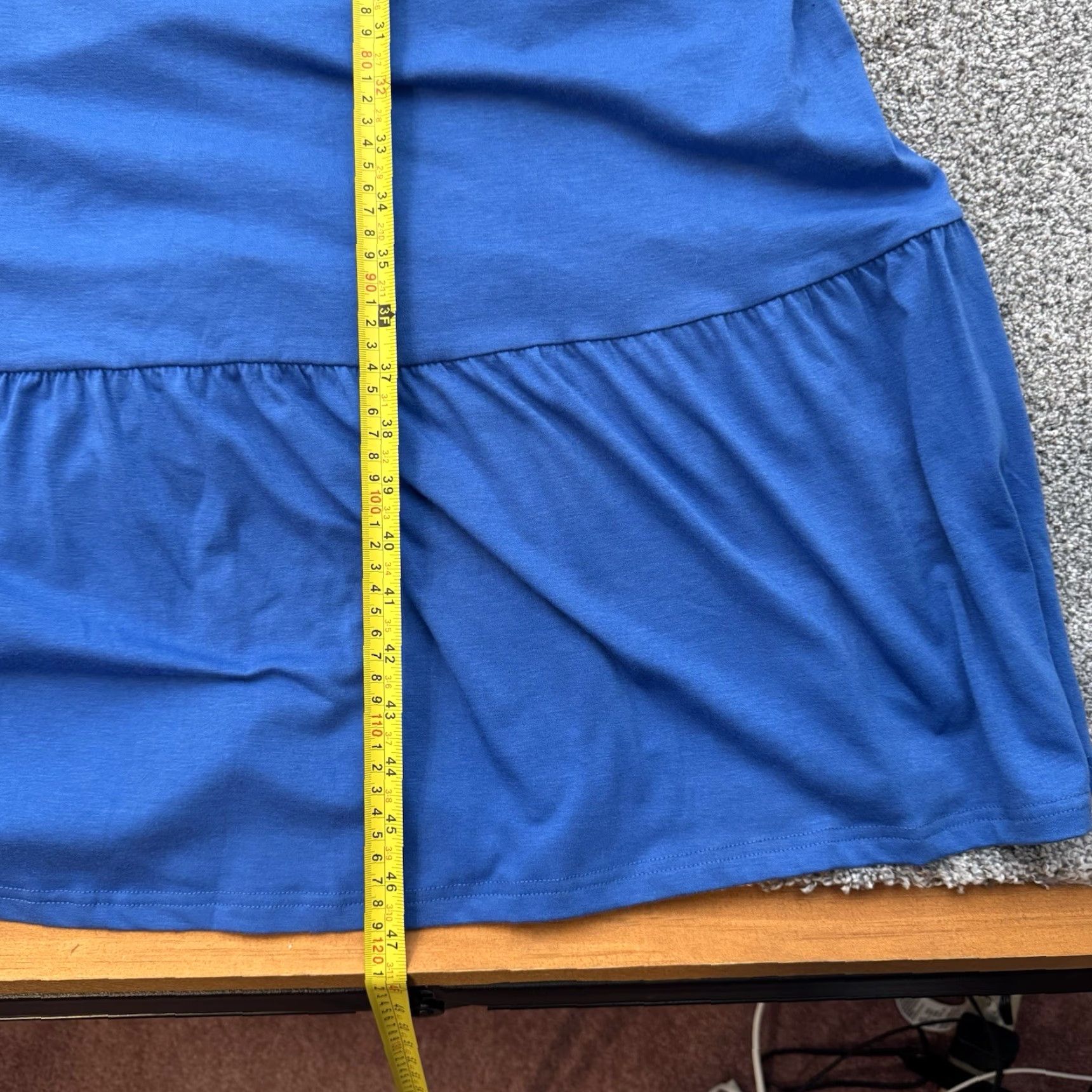 Vintage Haeof Minimalist Maxi Dress XL Empire Waist Flowy Casual Long Sleeve Blue Polyester Rayon Spandex Women Regular Fit & Flare Size XL / US 12-14 / IT 48-50 - 2 Thumbnail