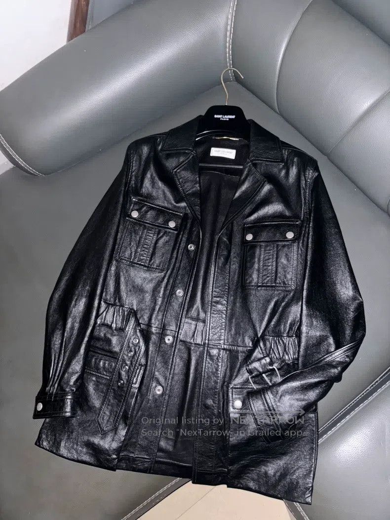 Saint Laurent Paris Saint Laurent Paris Four-Pocket Hunting Leather Jacket Size S / US 4 / IT 40 - 1 Thumbnail