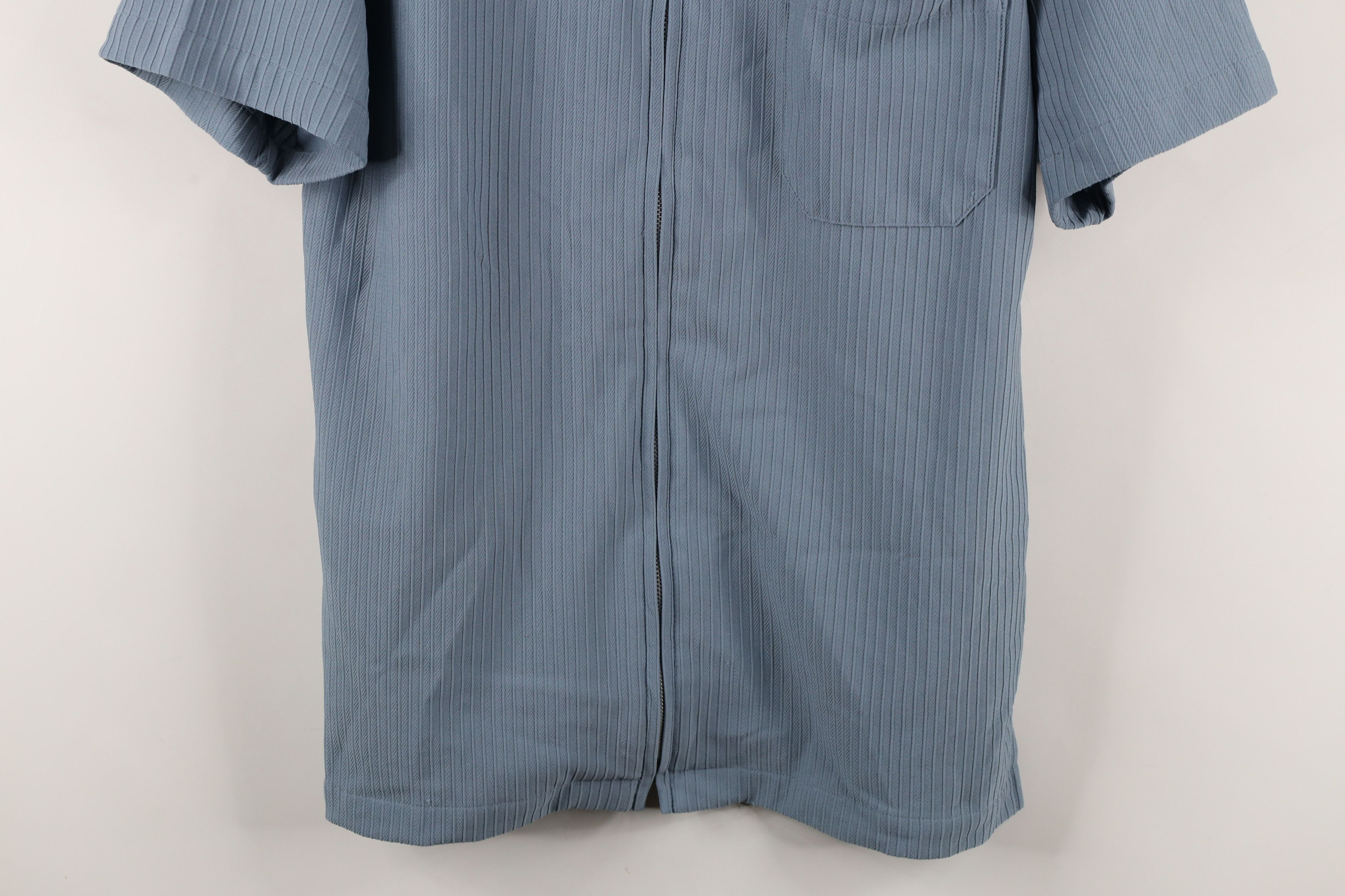 Vintage Vintage 90s Streetwear Blank Ribbed Knit Full Zip Polo Shirt Size US M / EU 48-50 / 2 - 3 Thumbnail