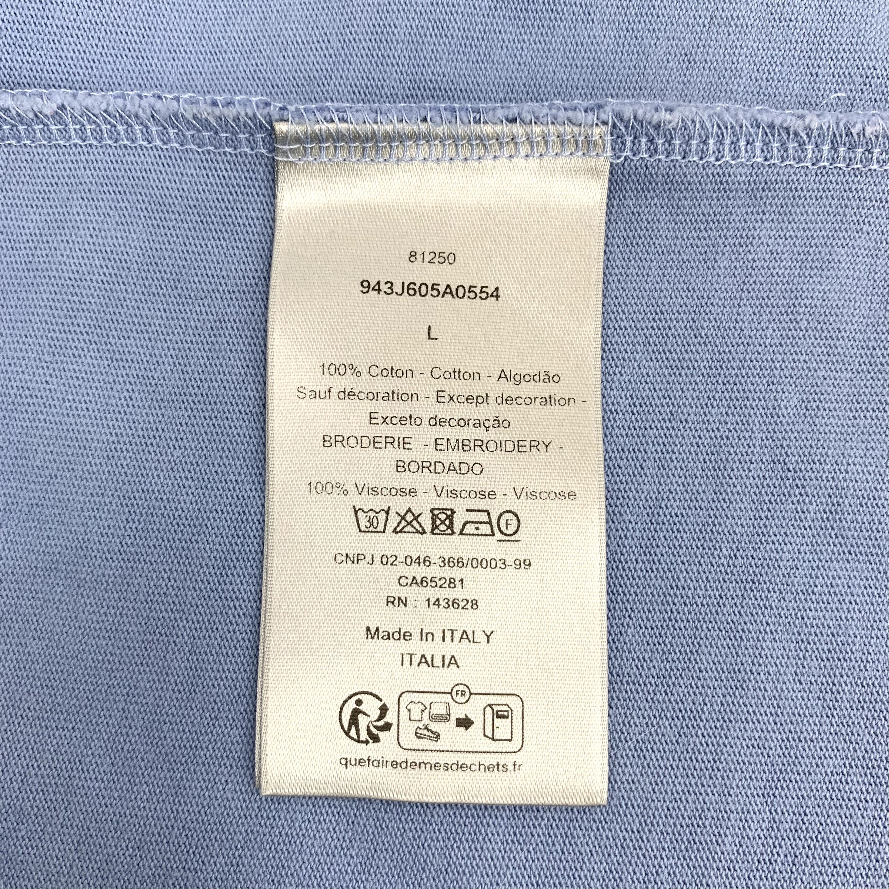Dior Dior CD Logo Embroidered T-Shirt Blue (L) Size US L / EU 52-54 / 3 - 7 Thumbnail