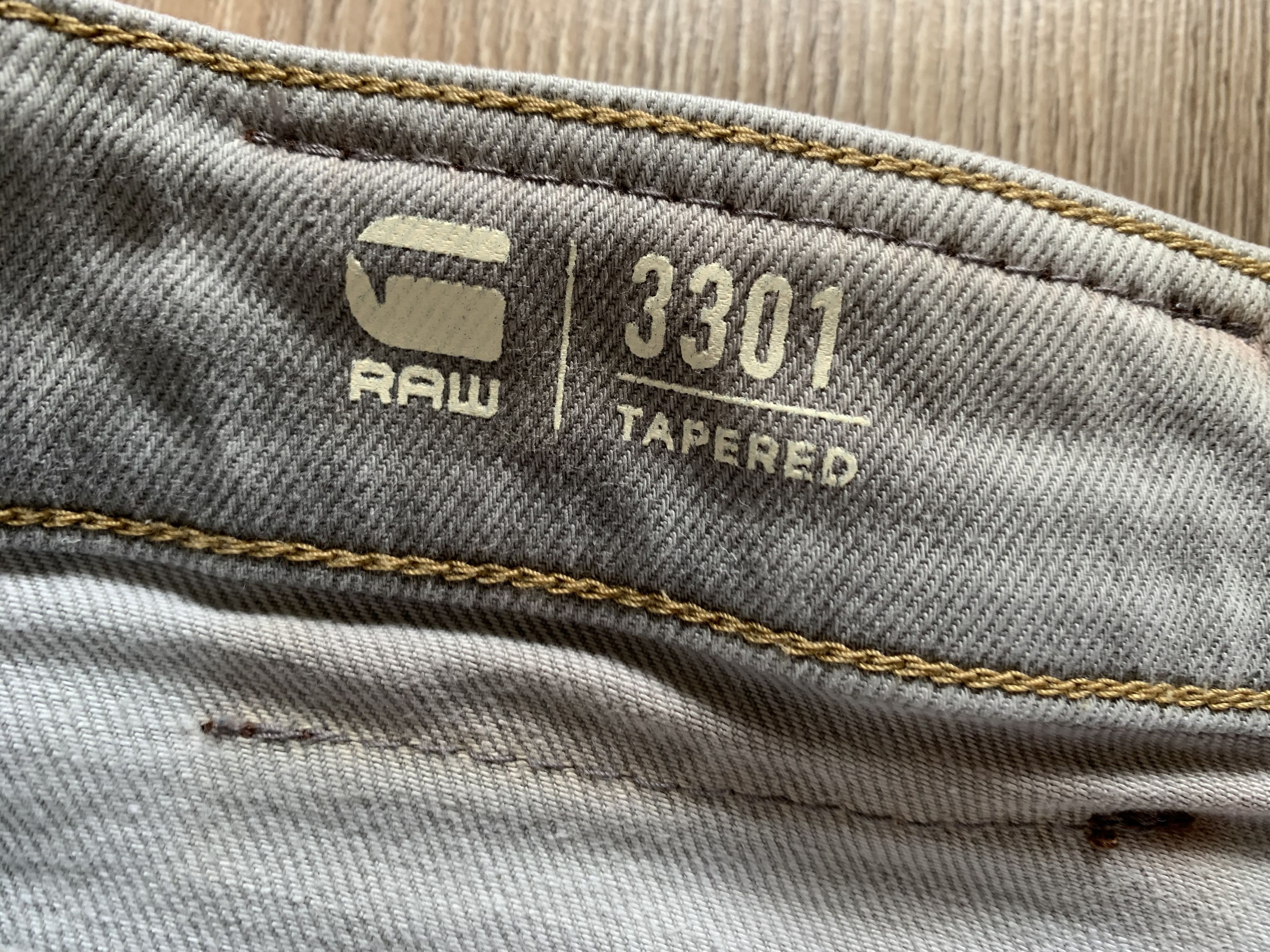 Denime × G-Star G-Star Raw 3301 Tapered Grey Jeans Size US 30 / EU 46 - 6 Thumbnail