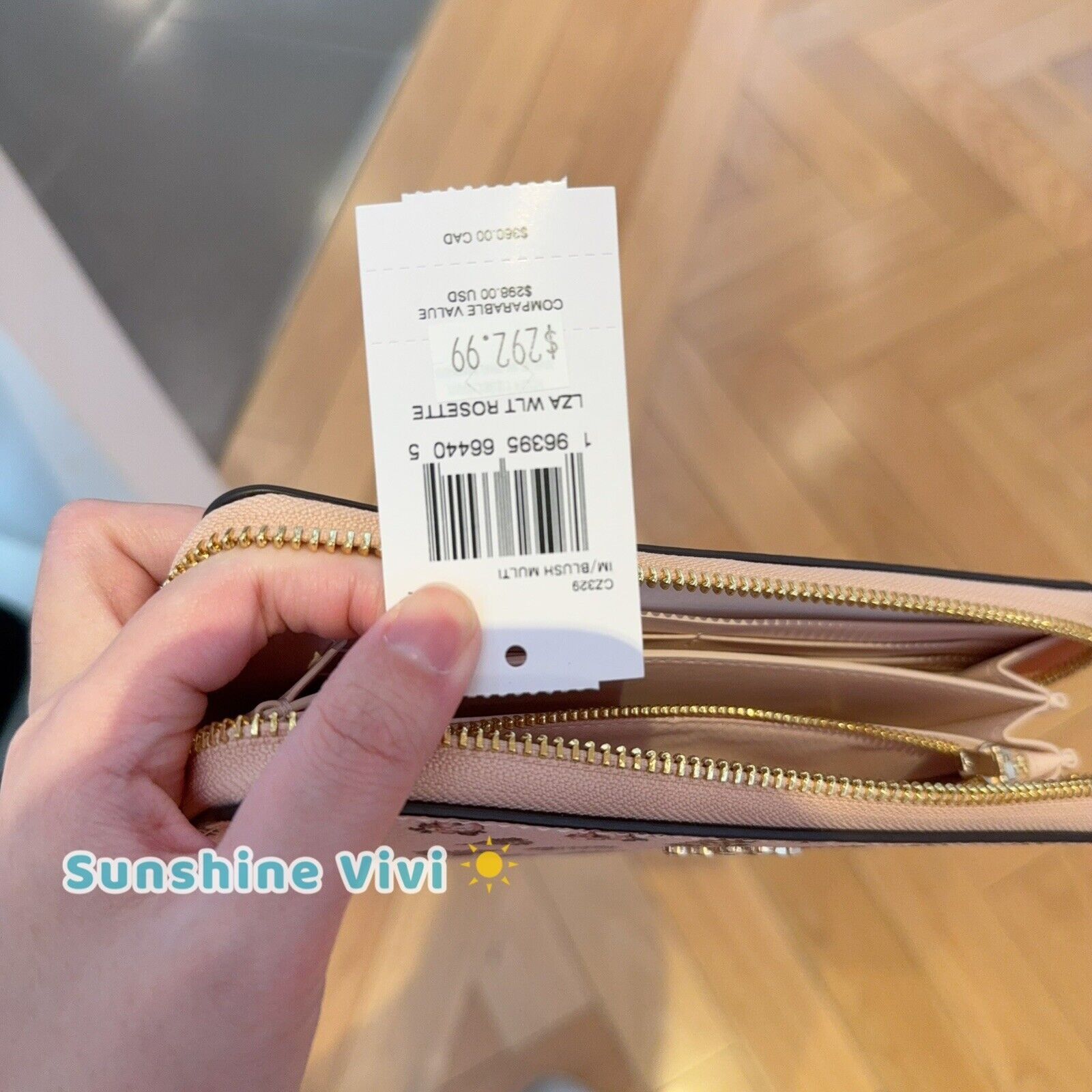 Coach NWT Coach Long Zip Around Wallet With Rosette Print CZ329 Size ONE SIZE - 5 Thumbnail